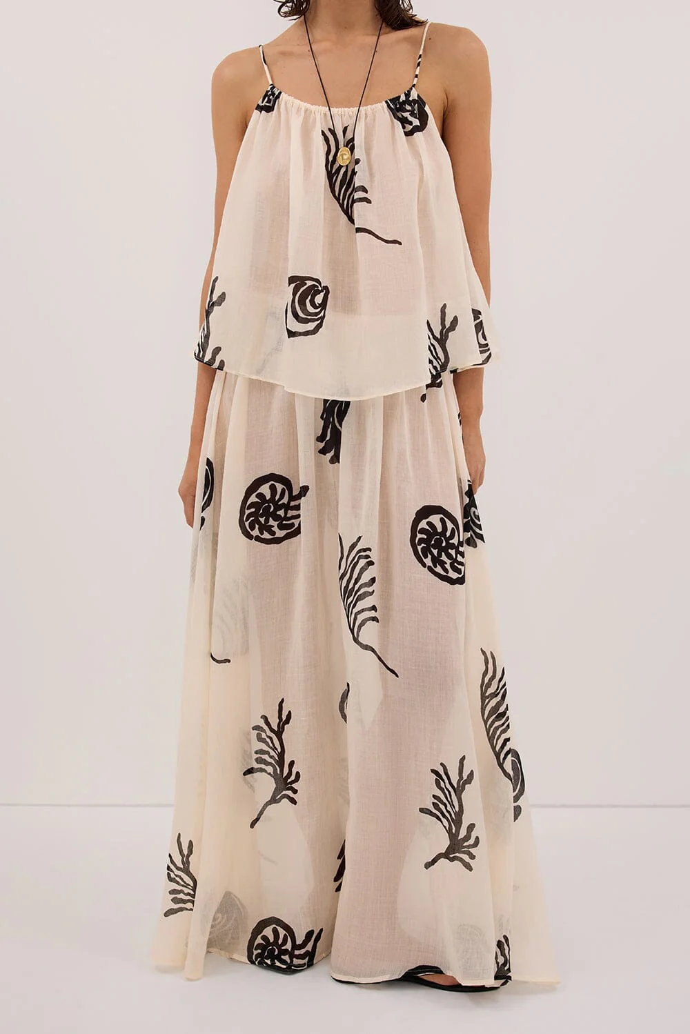 POSITANO SANDSTONE RAMIE MIDI SKIRT - Image 2