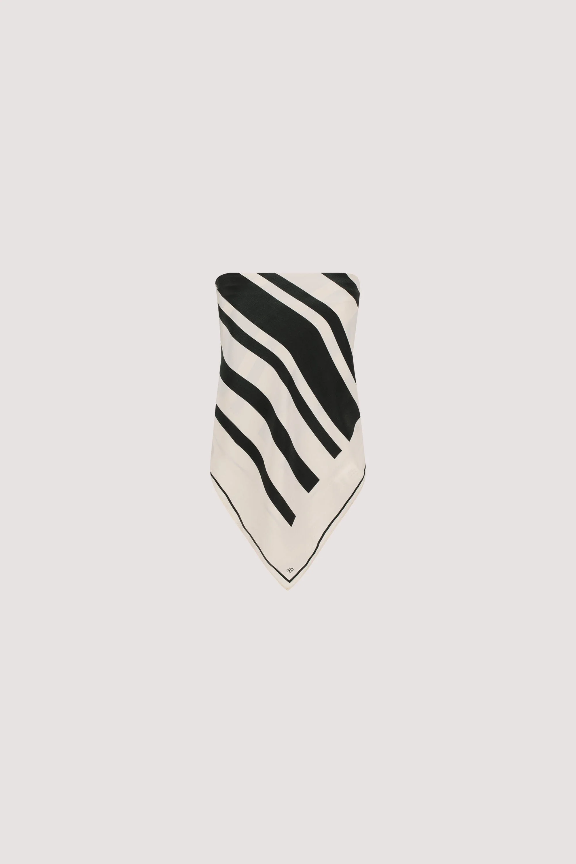 RAE BLACK STRIPE SILK SCARF TOP - Image 7