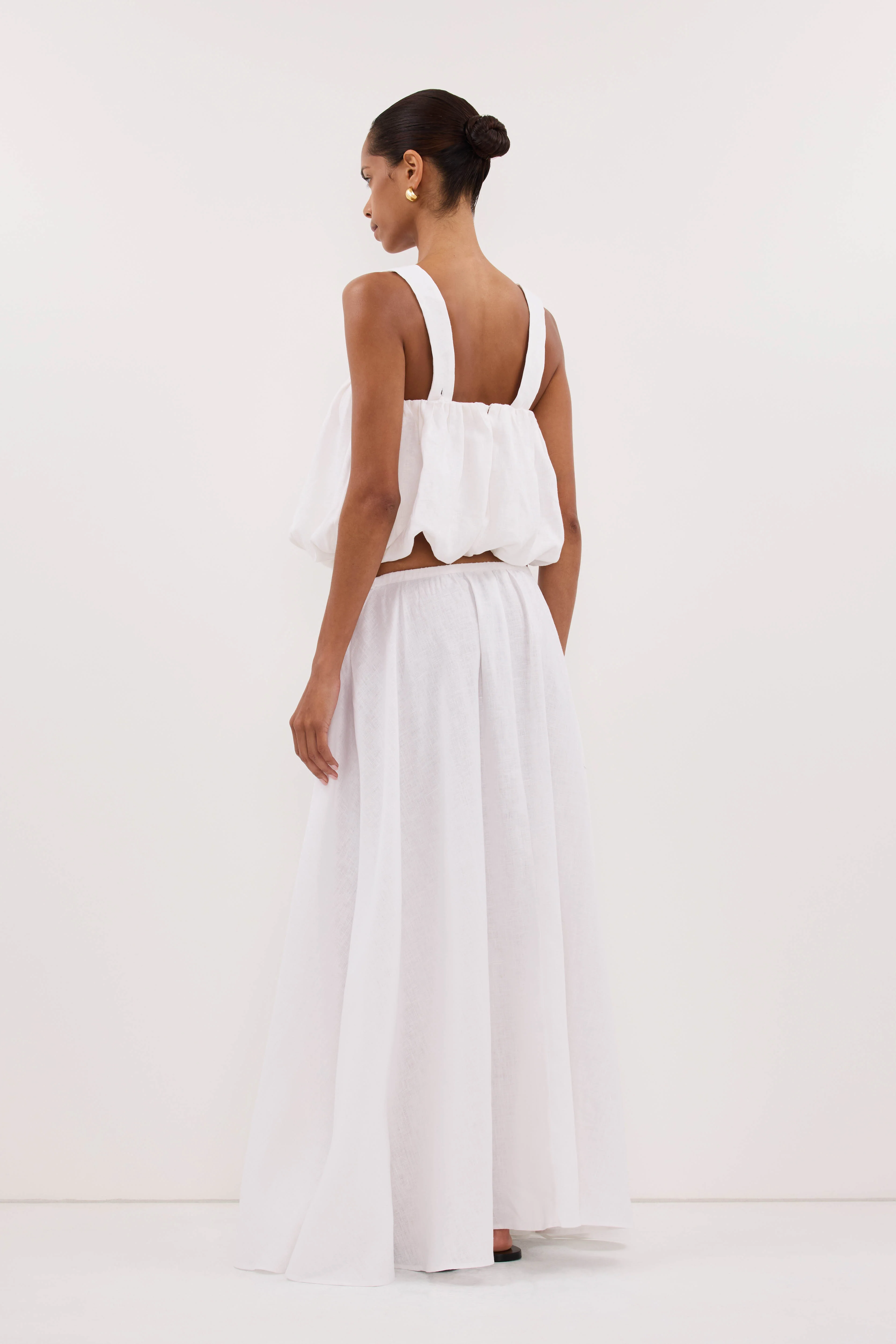 RAVELLO WHITE LINEN BUBBLE TOP - Image 5
