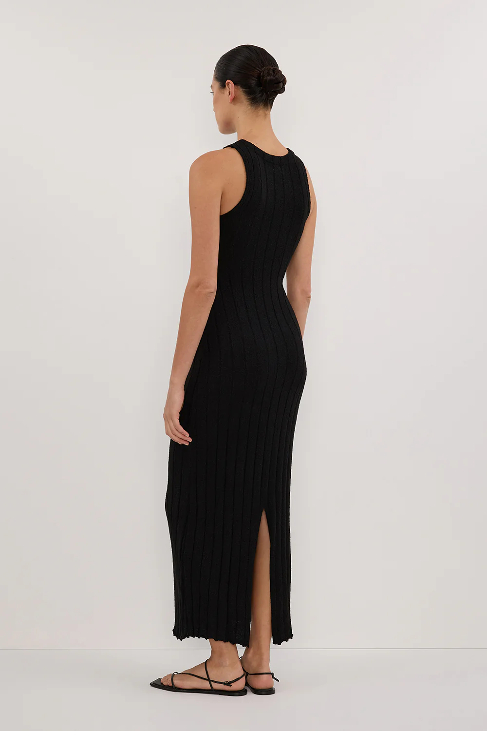 REM BLACK KNIT MIDI DRESS - Image 4