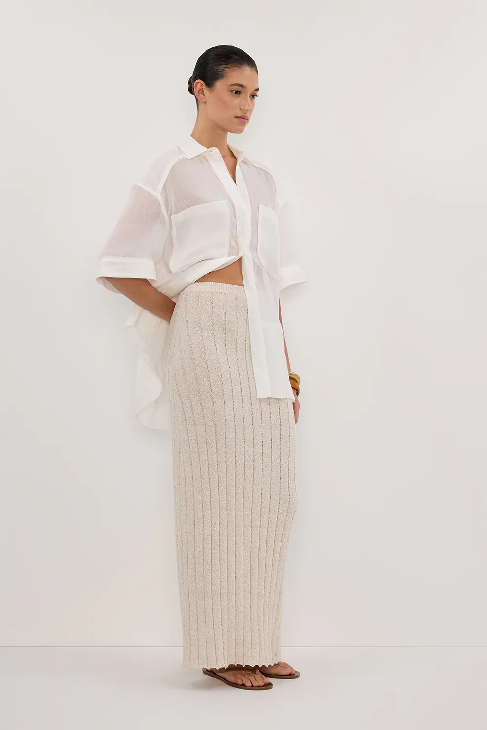 REM STONE KNIT MIDI SKIRT - Image 3