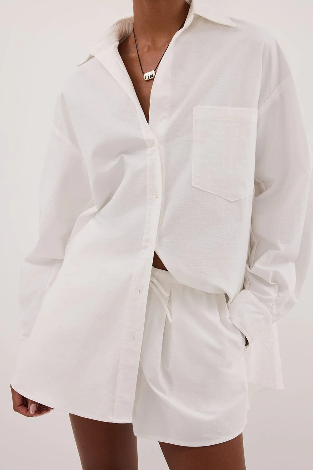 RHEA 2.0 WHITE OVERSIZED COTTON SHIRT - Image 6