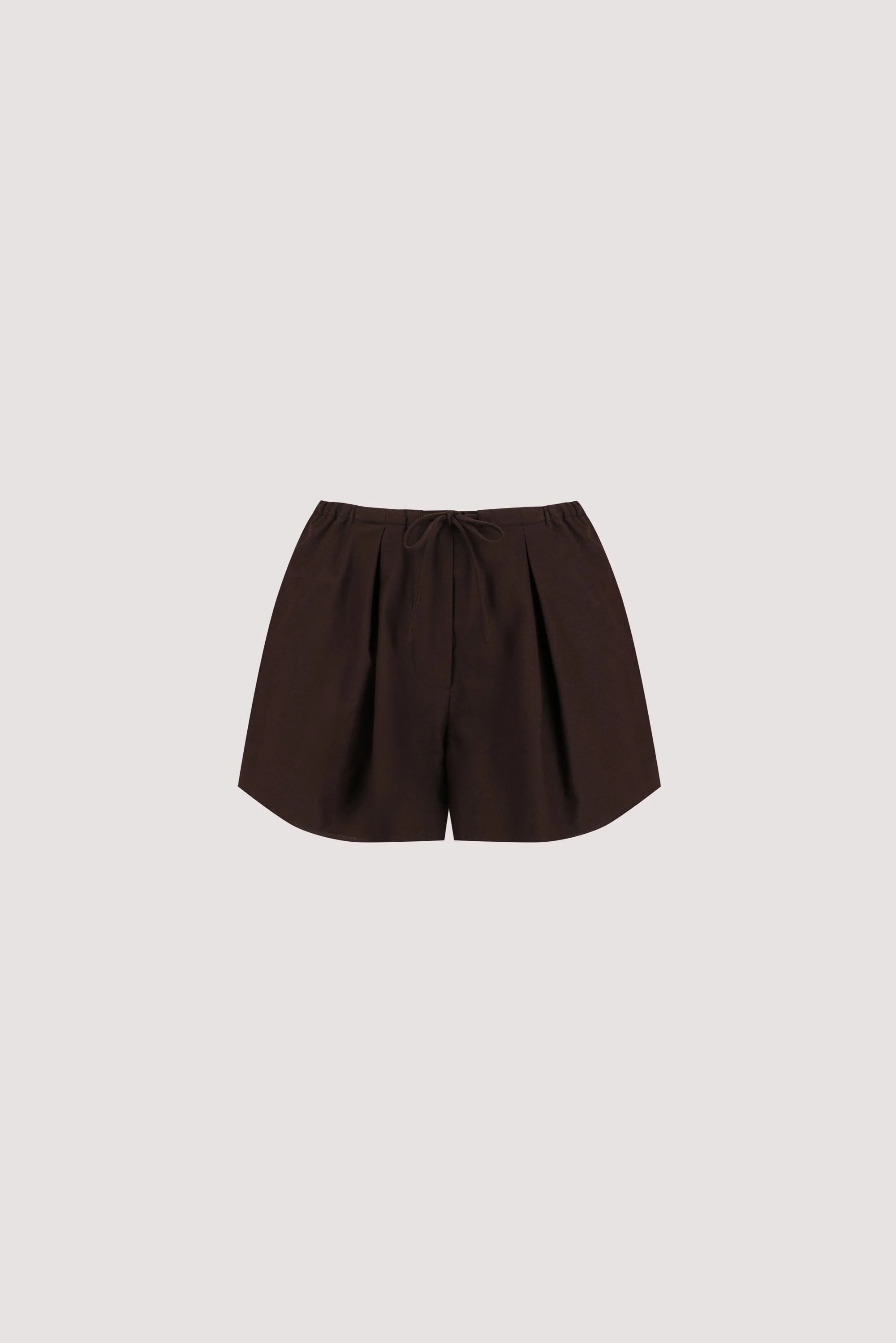 RHEA BURNT CHOC COTTON DRAWSTRING SHORT - Image 8