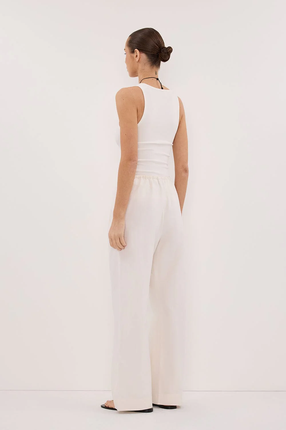 RHEA CREAM COTTON DRAWSTRING PANT - Image 4