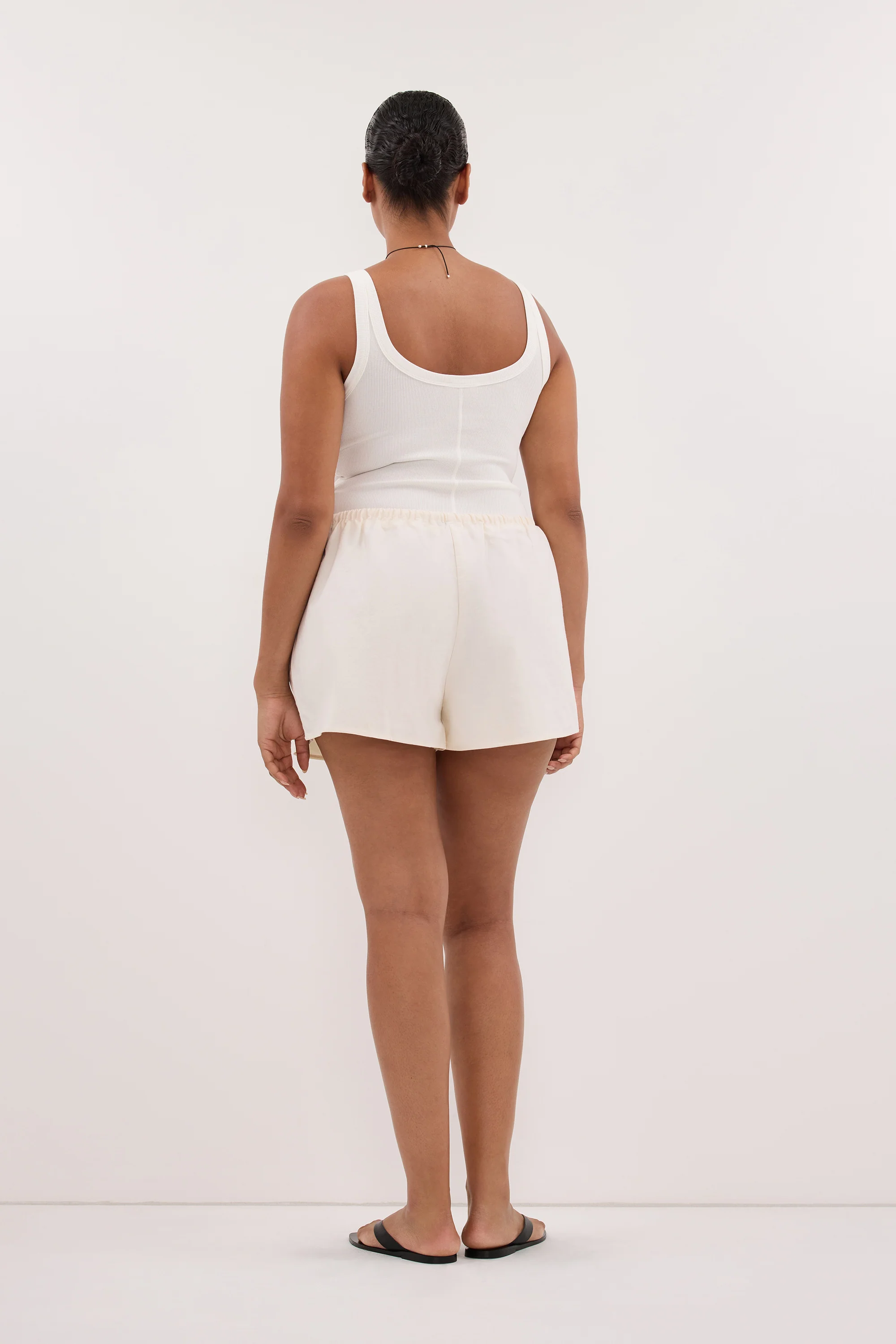 RHEA CREAM COTTON DRAWSTRING SHORT - Image 6