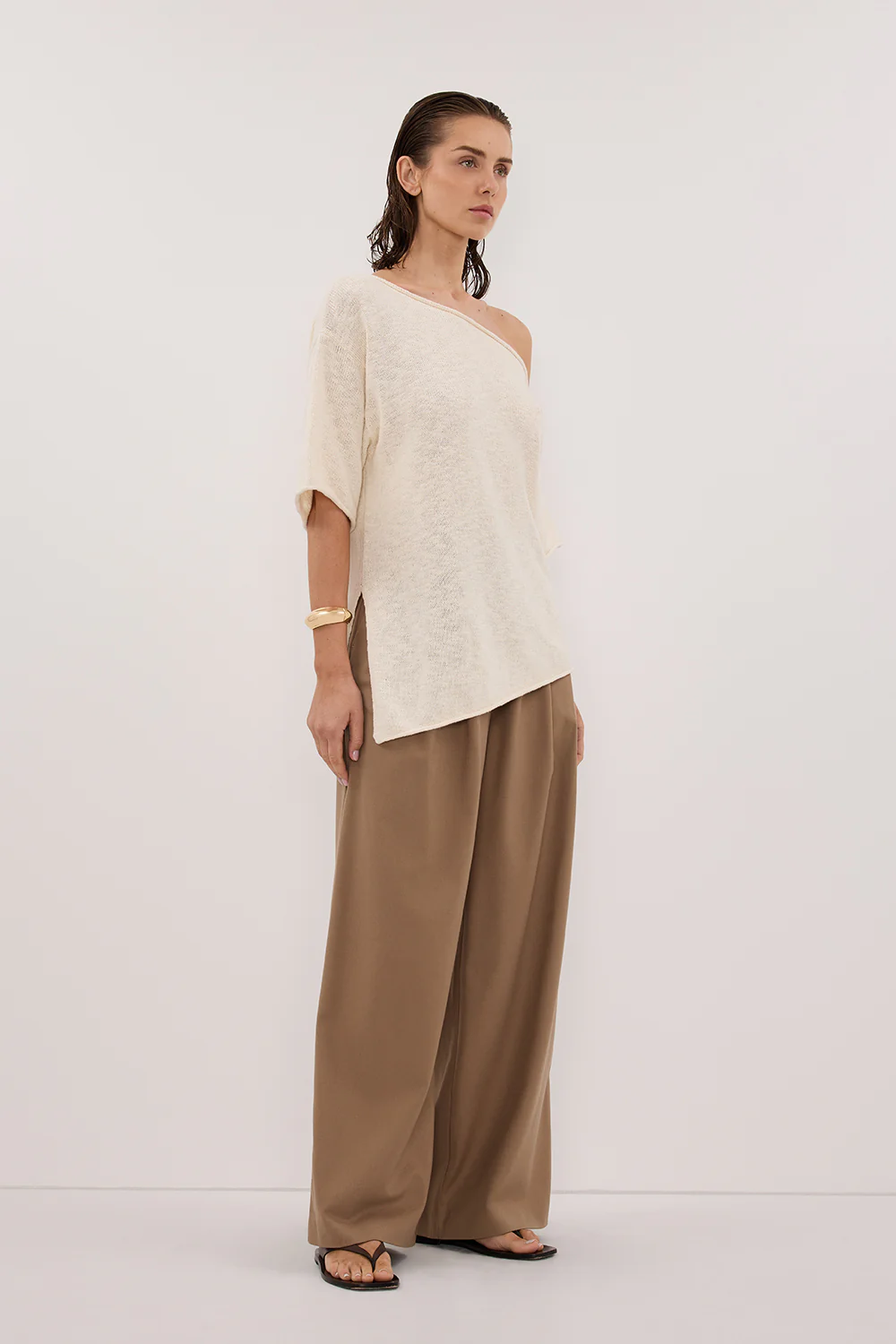 RICK CREAM ASYM KNIT TOP - Image 3
