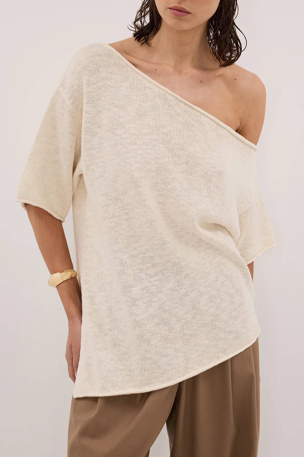 RICK CREAM ASYM KNIT TOP - Image 5