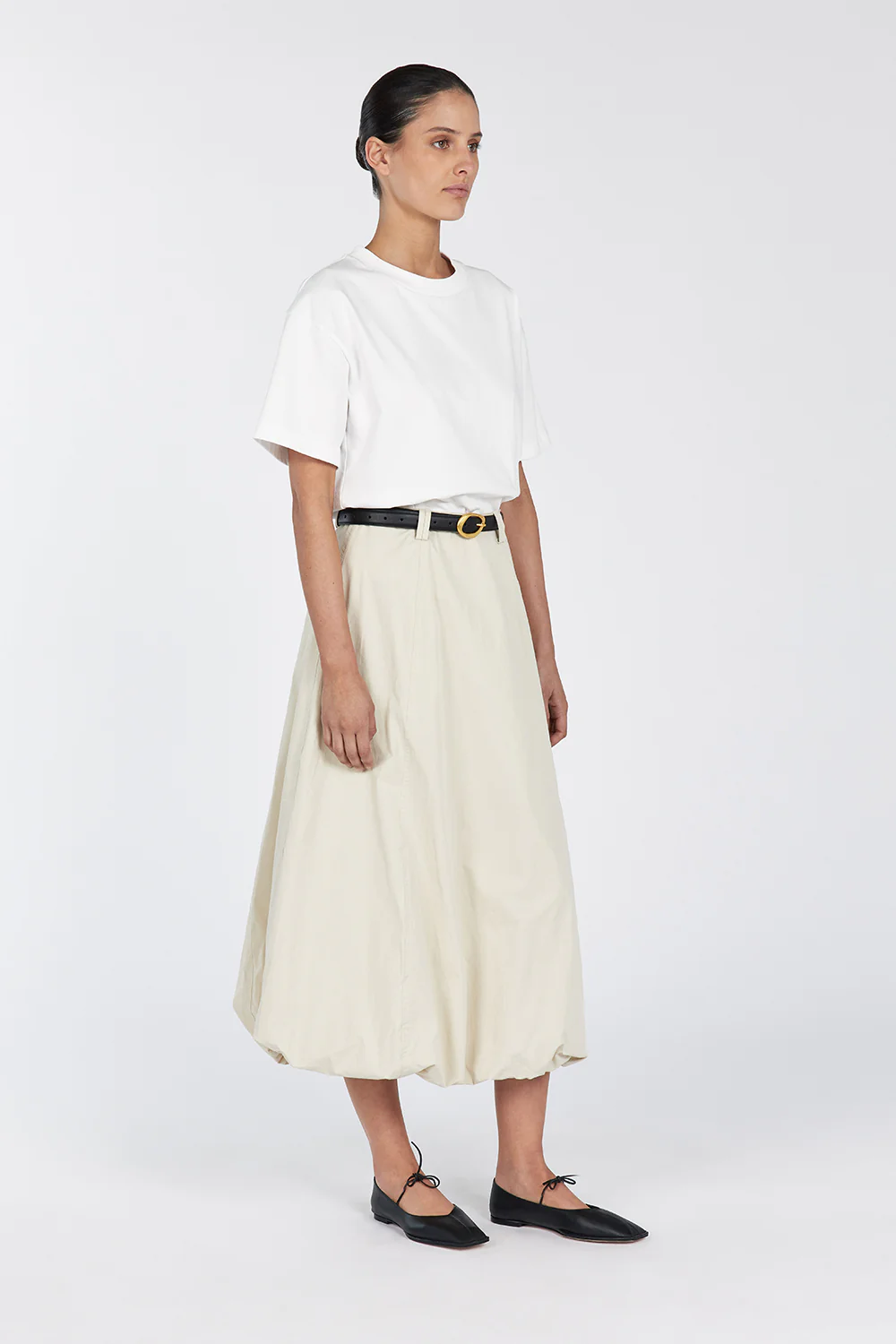 RICKIE STONE COTTON MIDI SKIRT - Image 3