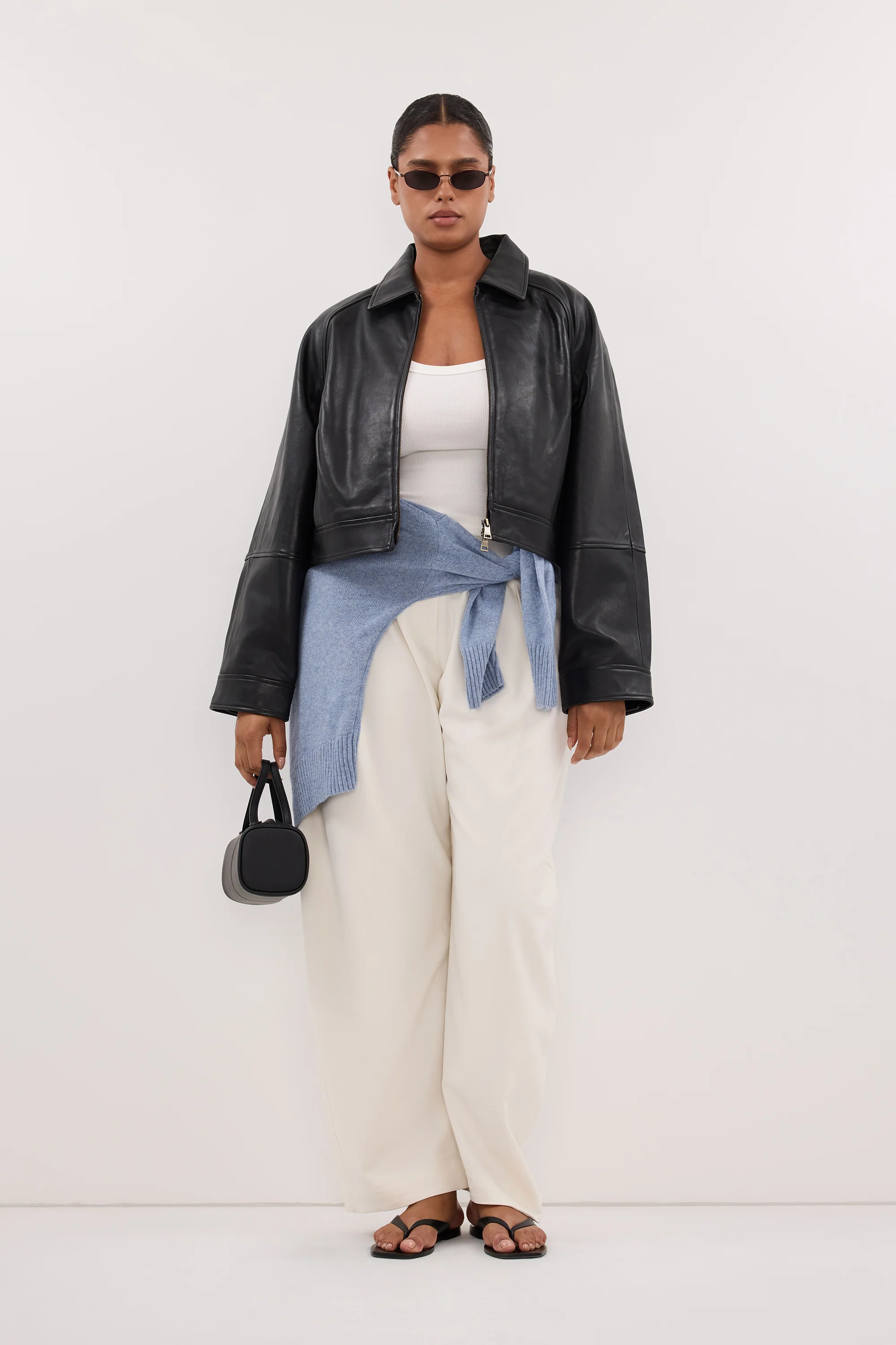 ROMY CREAM BARREL LEG TAILORED PANT - Image 5
