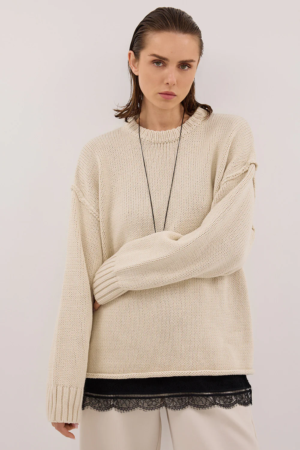 ROY PLASTER OVERSIZED LONGLINE KNIT JUMPER - Image 2