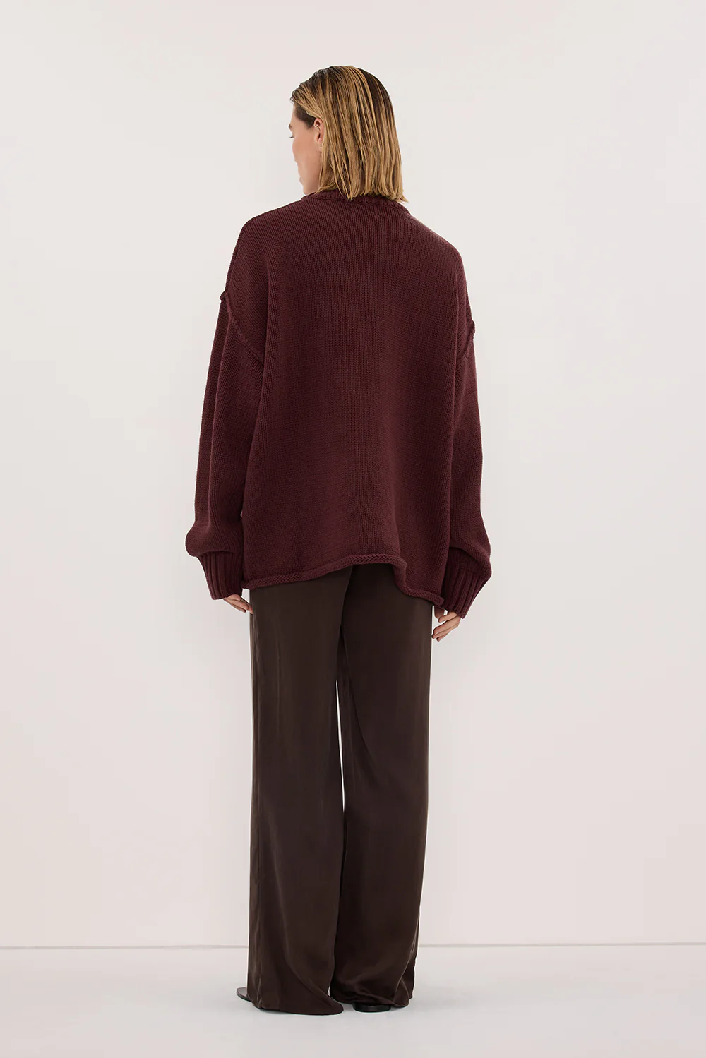 ROY WALNUT OVERSIZED LONGLINE KNIT JUMPER - Image 4