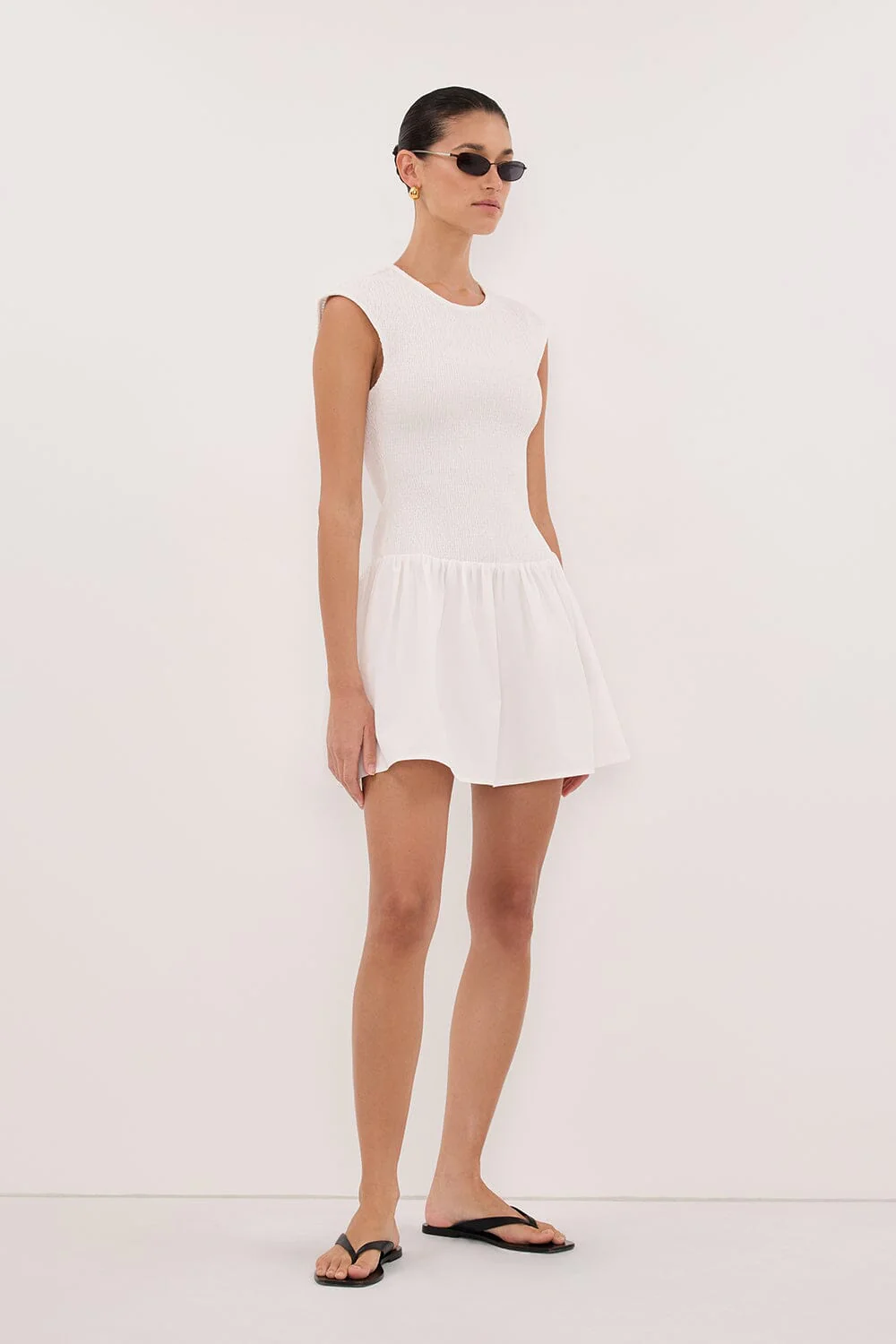 RUBI WHITE COTTON MINI DRESS - Image 4