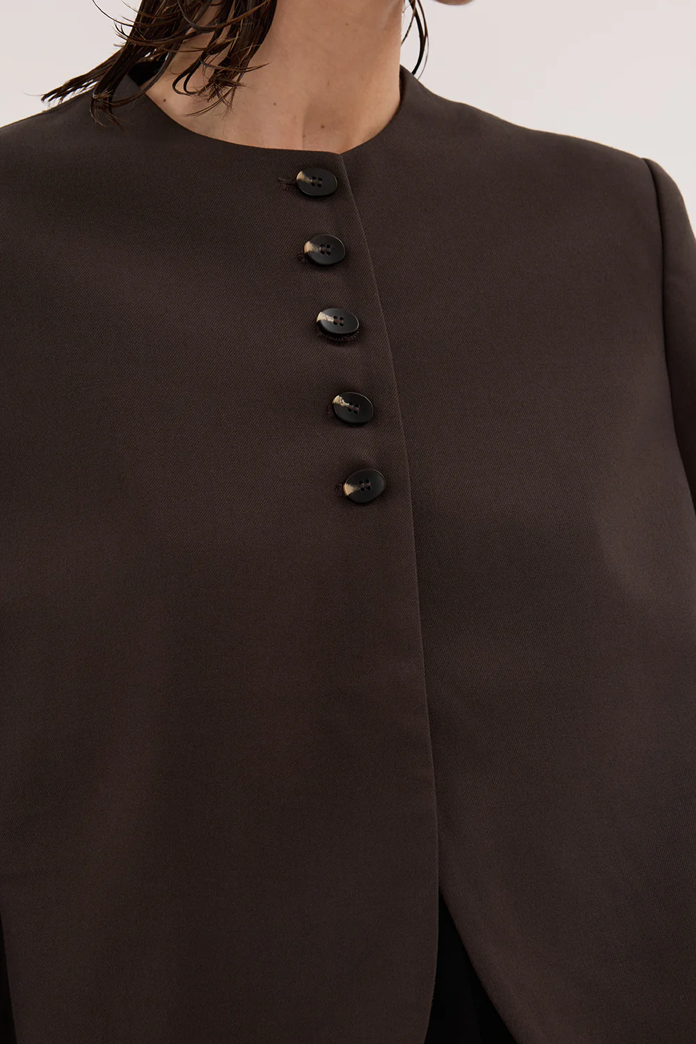 RYAN BITTER CHOC OVERSIZED CROPPED BLAZER - Image 5