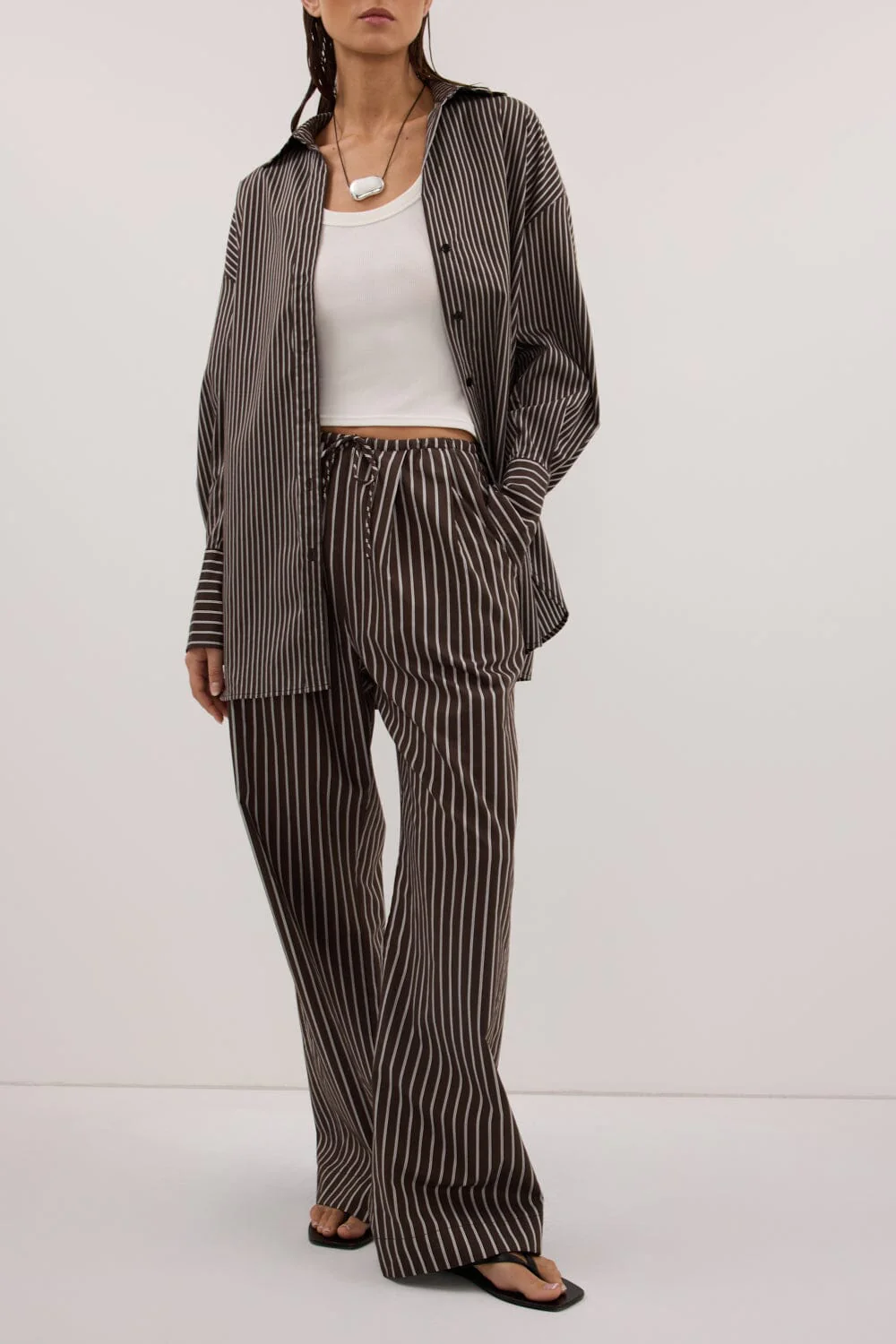 SABLE BITTER CHOC SILK BLEND PANT - Image 2
