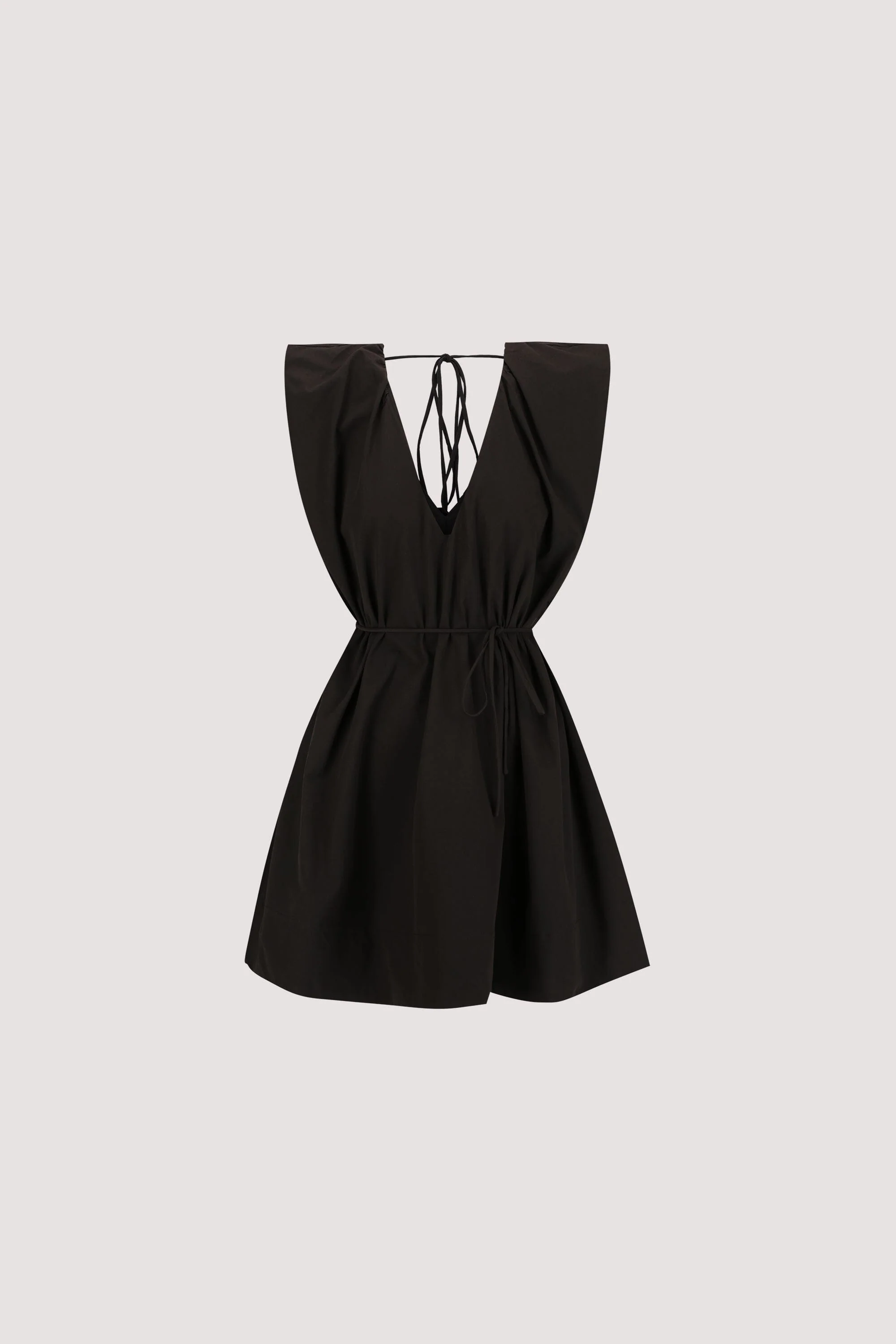 SABRE BLACK COTTON MINI DRESS - Image 6