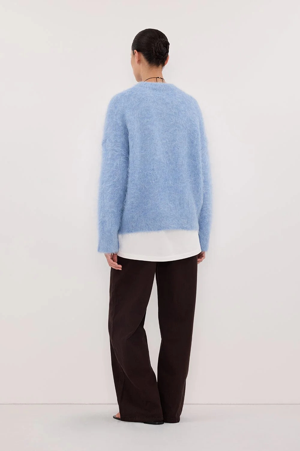 SALMA DUSTY BLUE CREW NECK KNIT JUMPER - Image 8