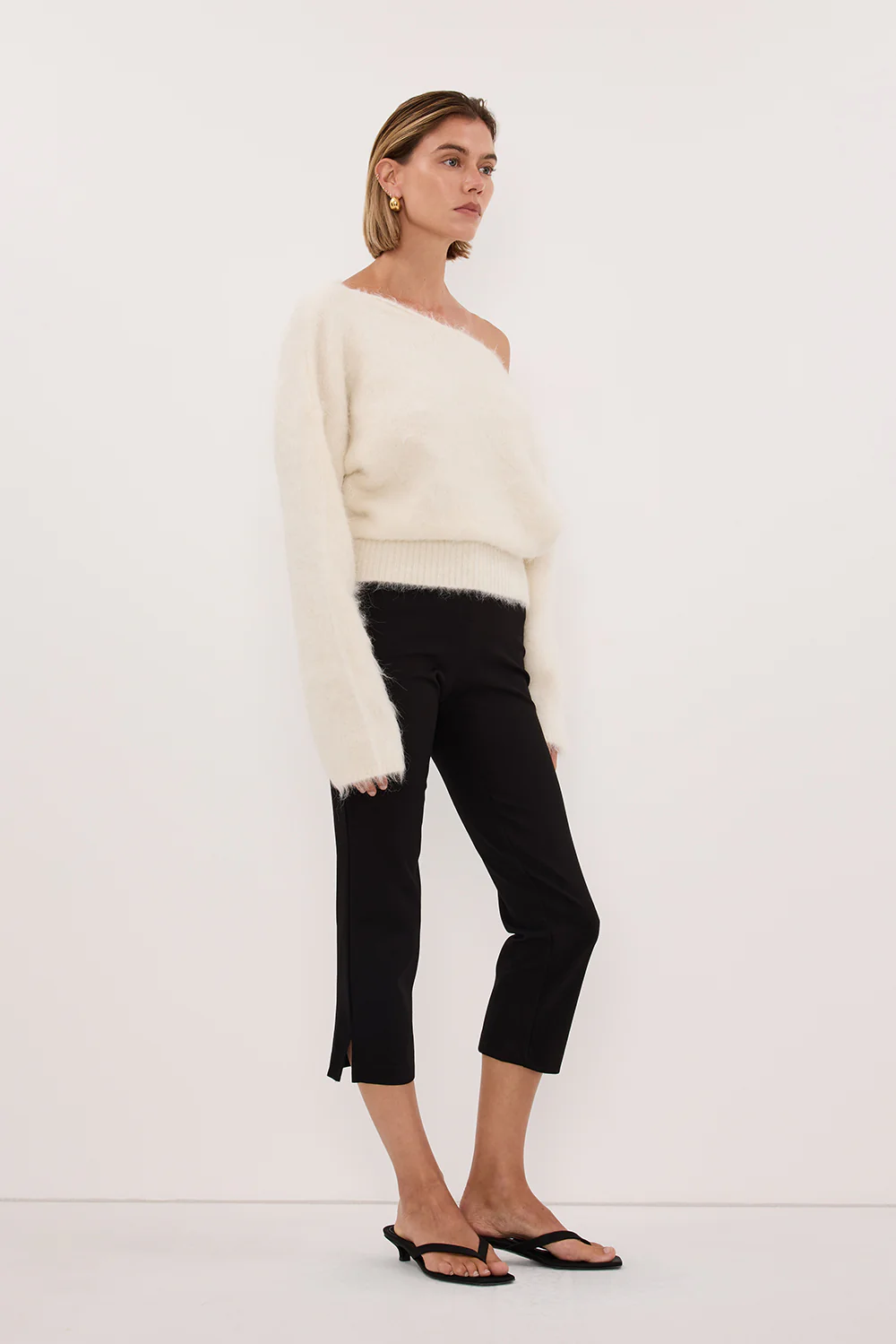 SALMA IVORY ASYM KNIT JUMPER - Image 3