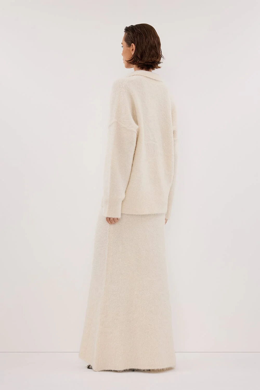 SALMA IVORY KNIT MAXI SKIRT - Image 4