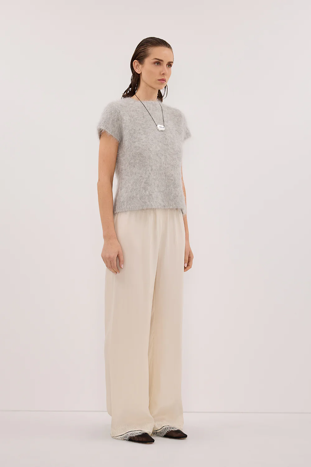 SALMA SILVER CAP SLEEVE KNIT TOP - Image 3