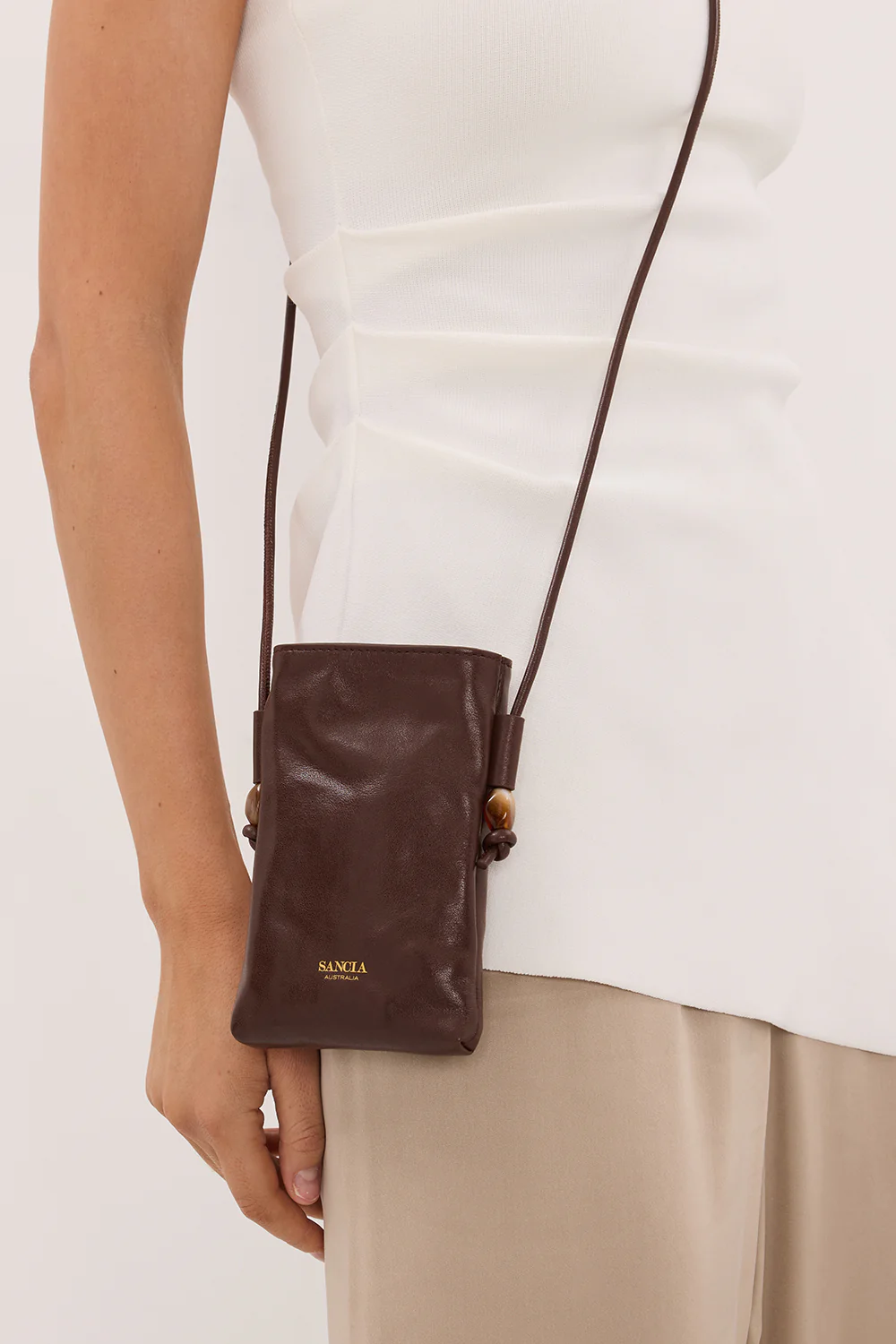 SANCIA THE ALVIDE COCOA PHONE BAG - Image 2