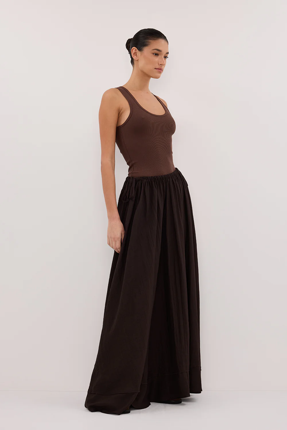 SHANIYA BITTER CHOC BOHO MAXI SKIRT - Image 3