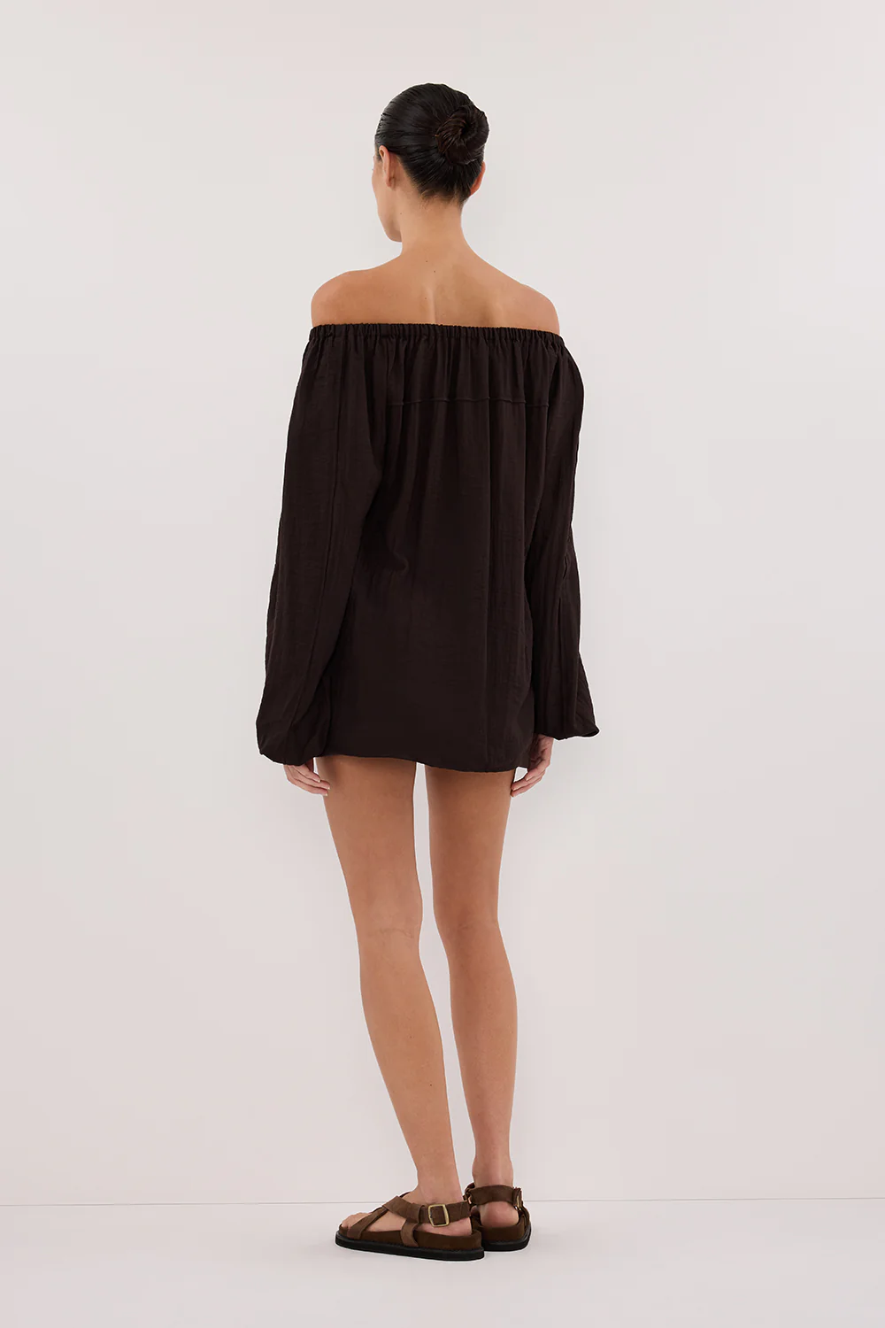SHANIYA BITTER CHOC LONG SLEEVE TOP - Image 4