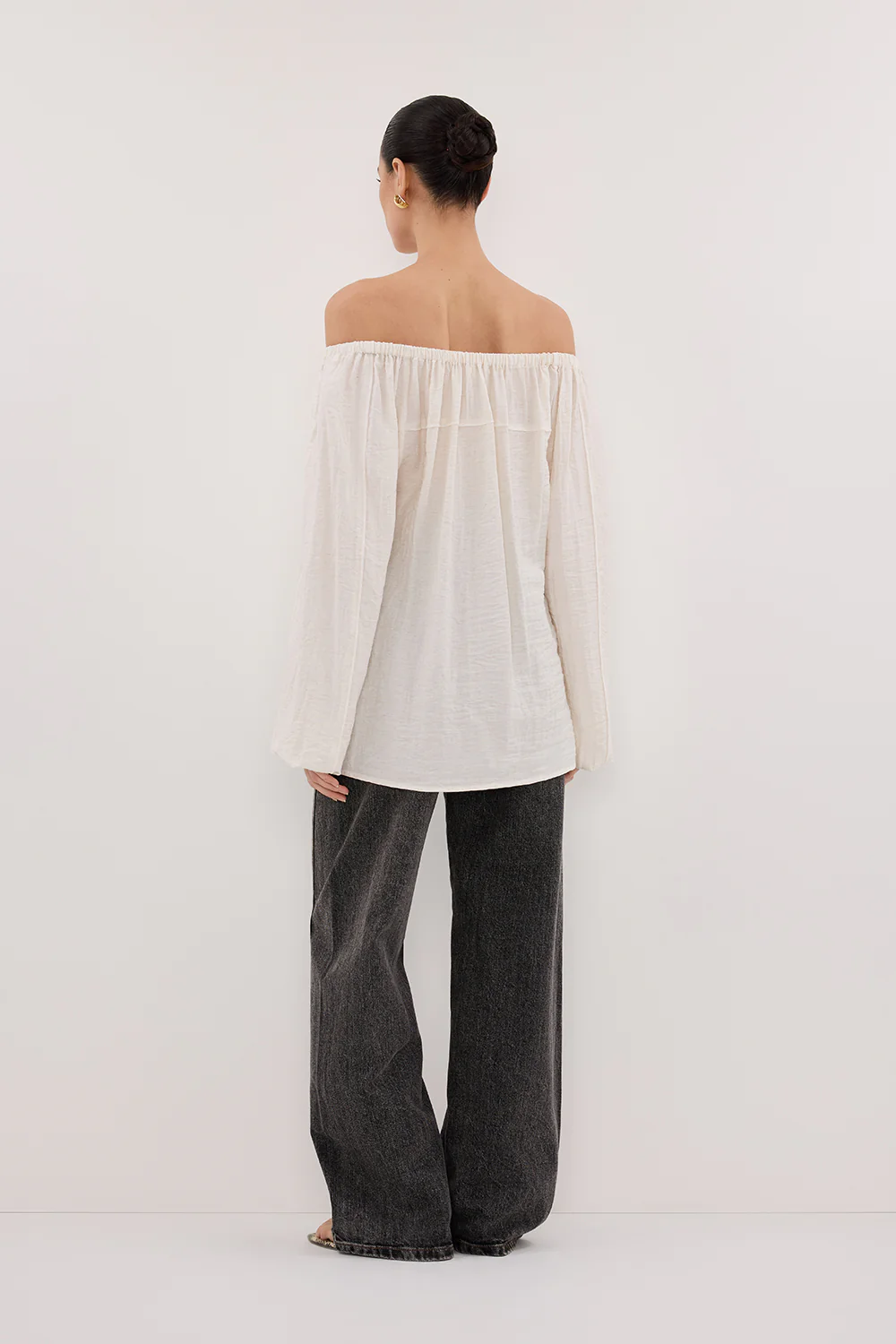 SHANIYA CREAM MARLE LONG SLEEVE TOP - Image 4