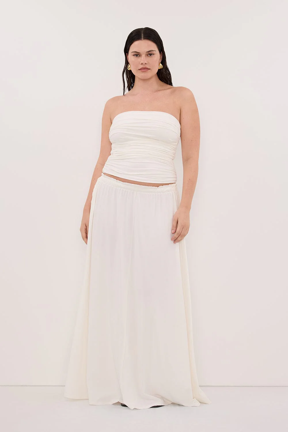 SHARI OFF WHITE STRAPLESS BANDEAU TOP - Image 7