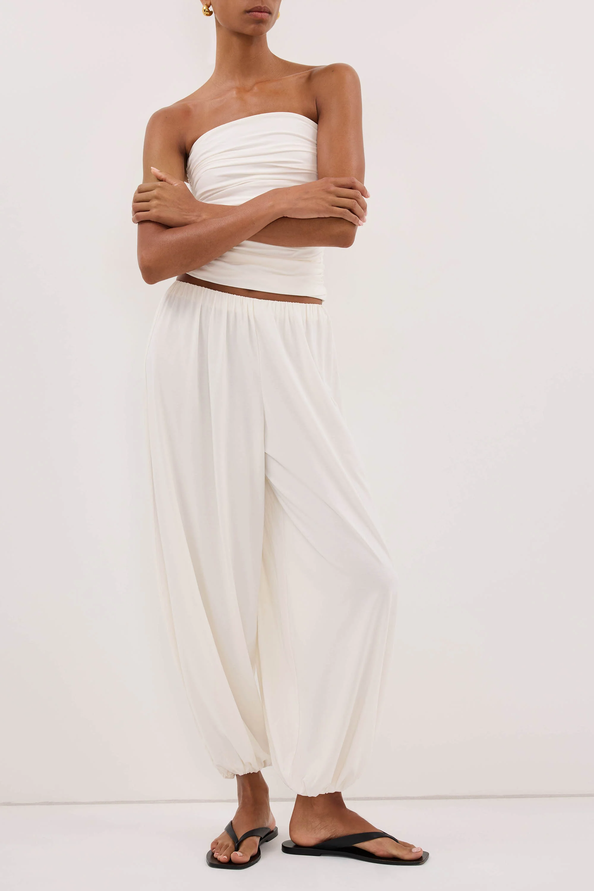 SHARI OFF WHITE MODAL BALLOON PANT - Image 2