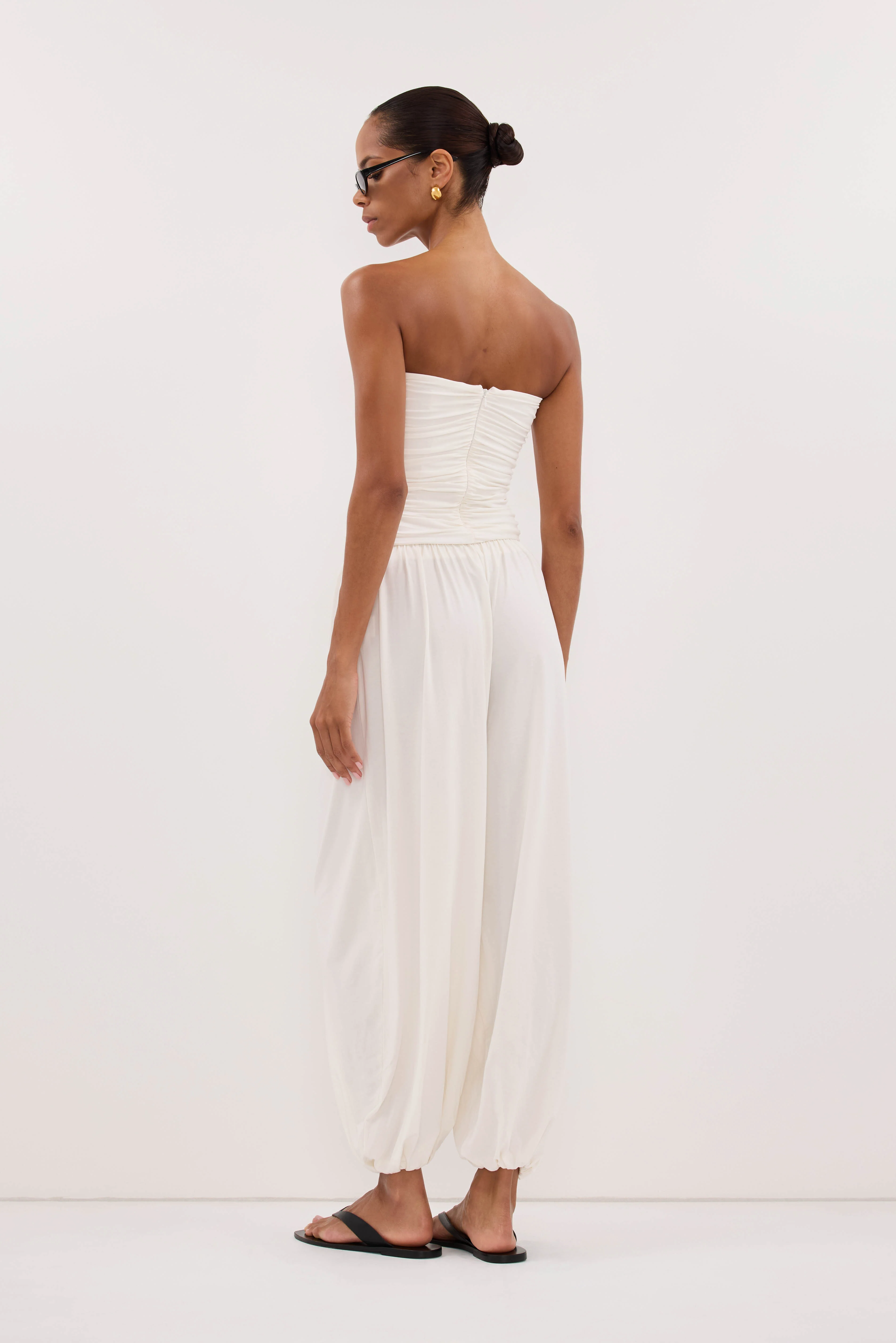SHARI OFF WHITE MODAL BALLOON PANT - Image 4