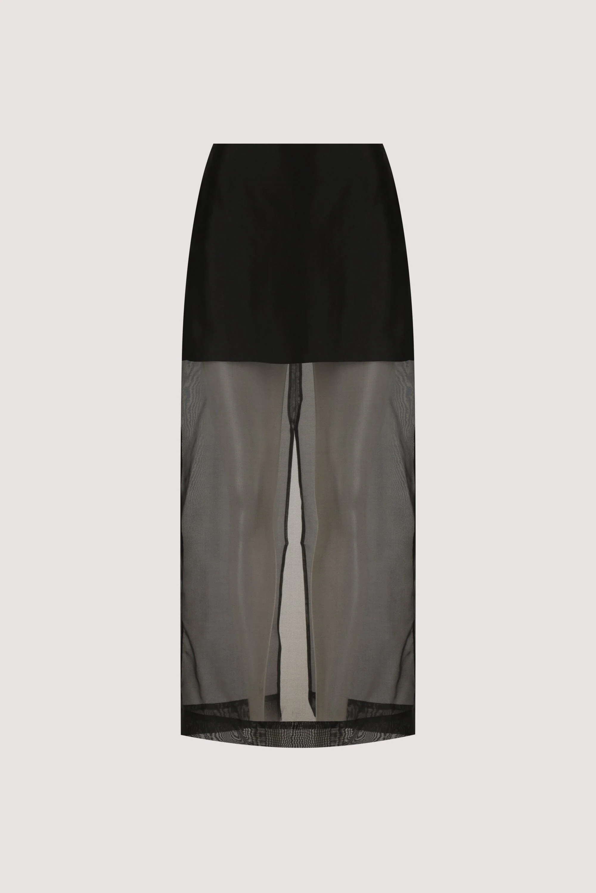 SIAN BLACK SILK ORGANZA MIDI SKIRT - Image 10