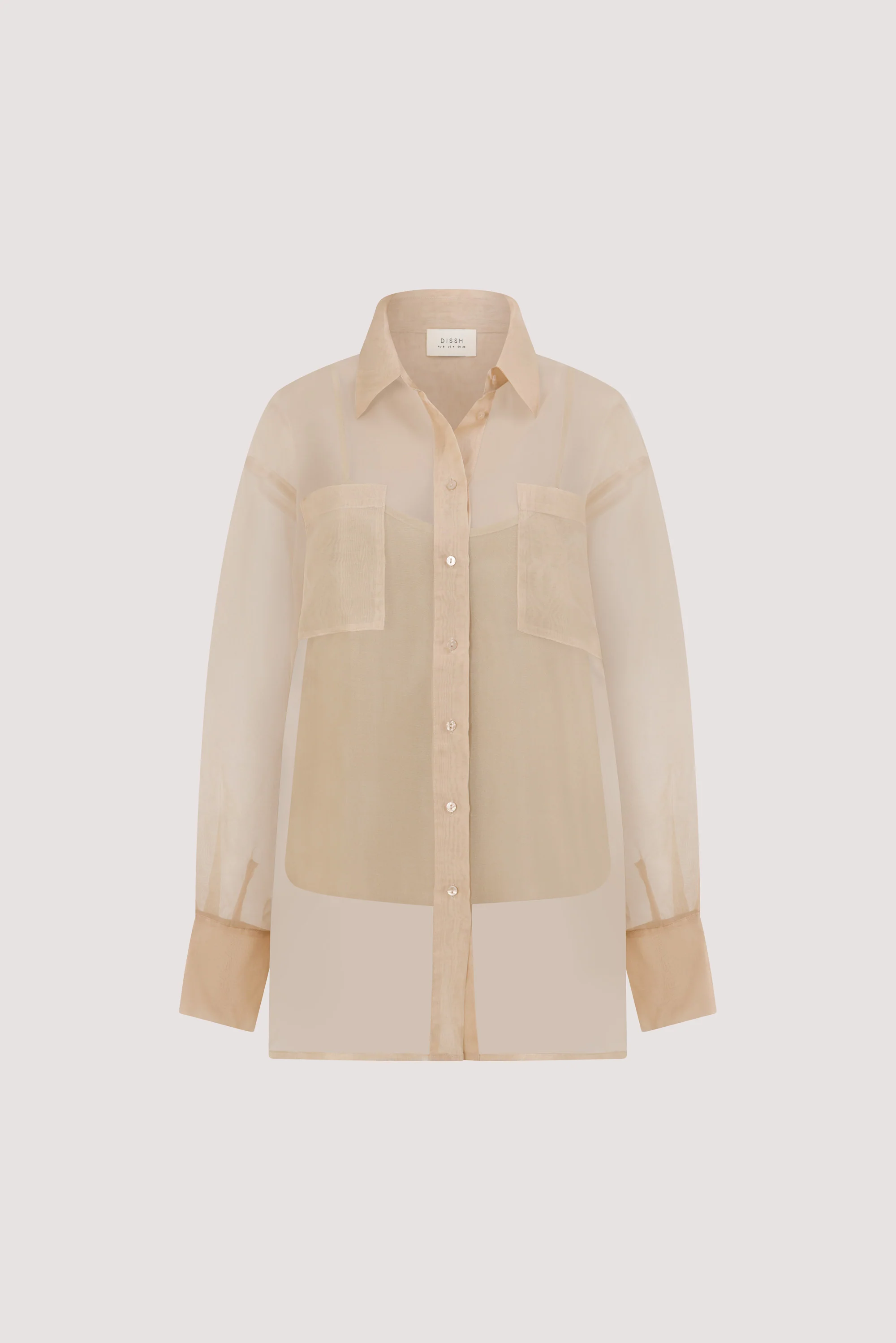 SIAN GOLD SILK ORGANZA SHIRT - Image 9
