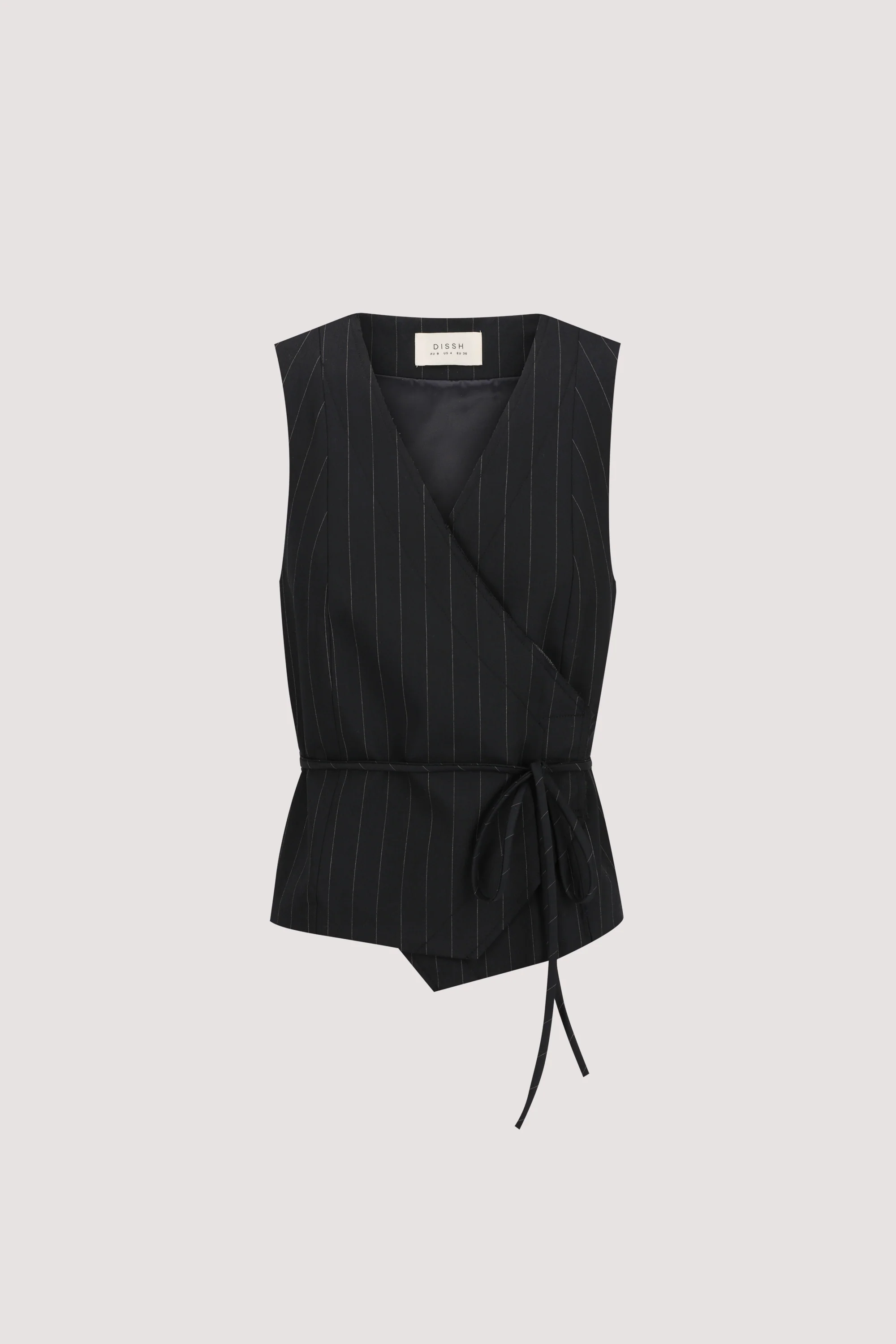 SIAN INK PINSTRIPE ASYM VEST - Image 6