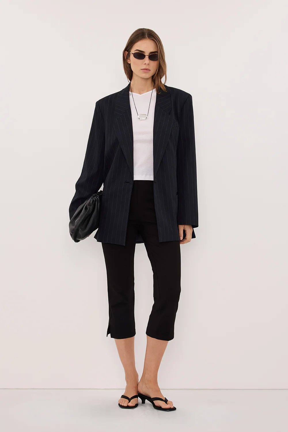 SIAN INK PINSTRIPE OVERSIZED BLAZER - Image 3