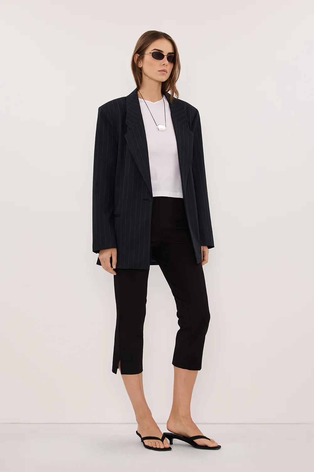SIAN INK PINSTRIPE OVERSIZED BLAZER - Image 4