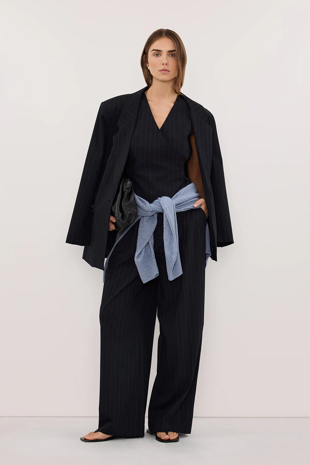 SIAN INK PINSTRIPE OVERSIZED BLAZER - Image 7