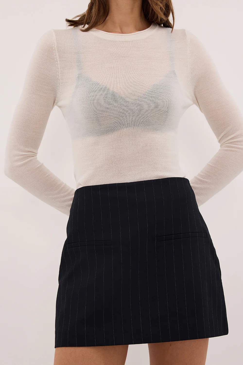 SIAN INK PINSTRIPE TAILORED SKORT - Image 5