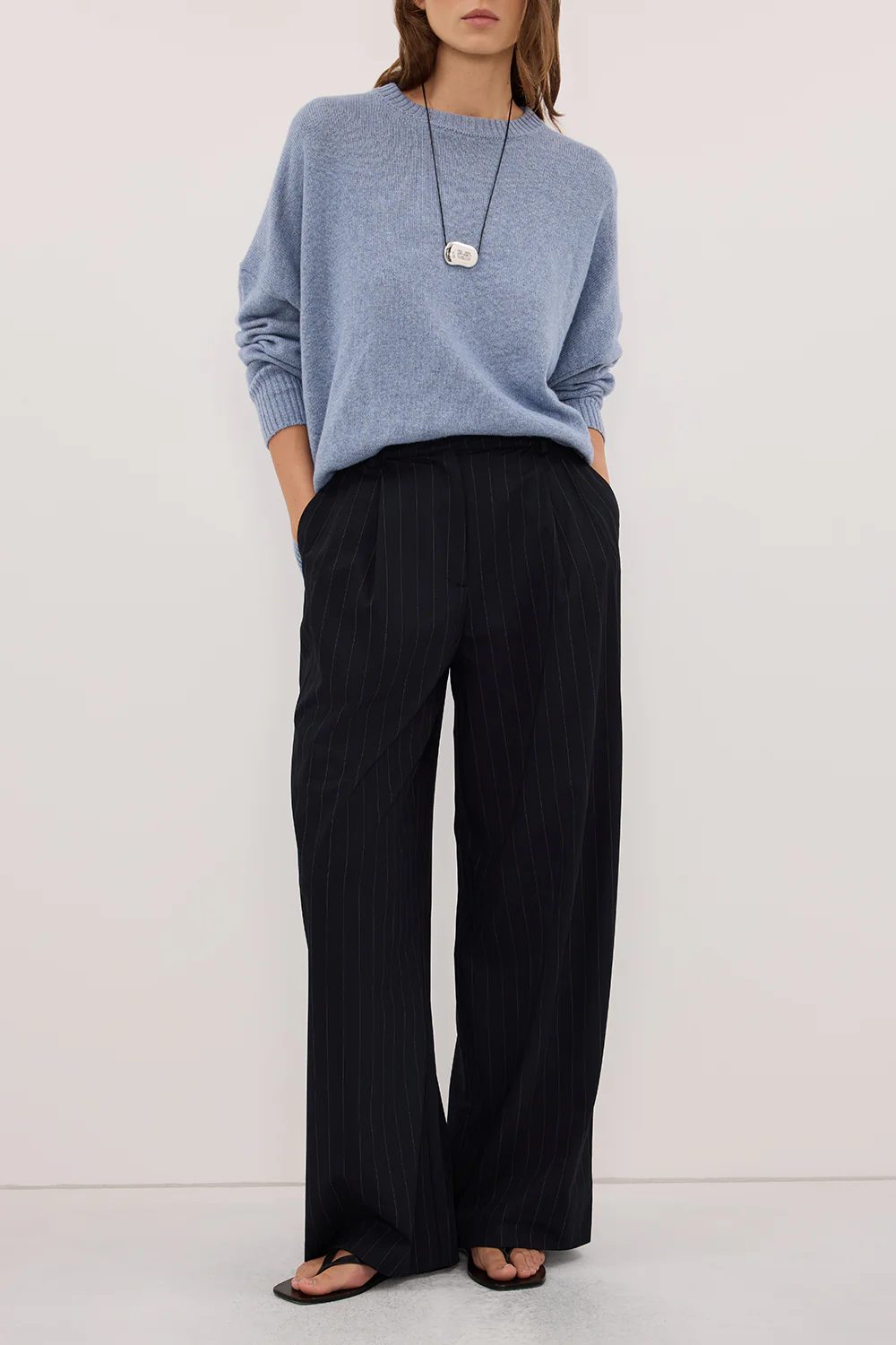 SIAN INK STRIPE TAILORED WIDE PANT - Image 3