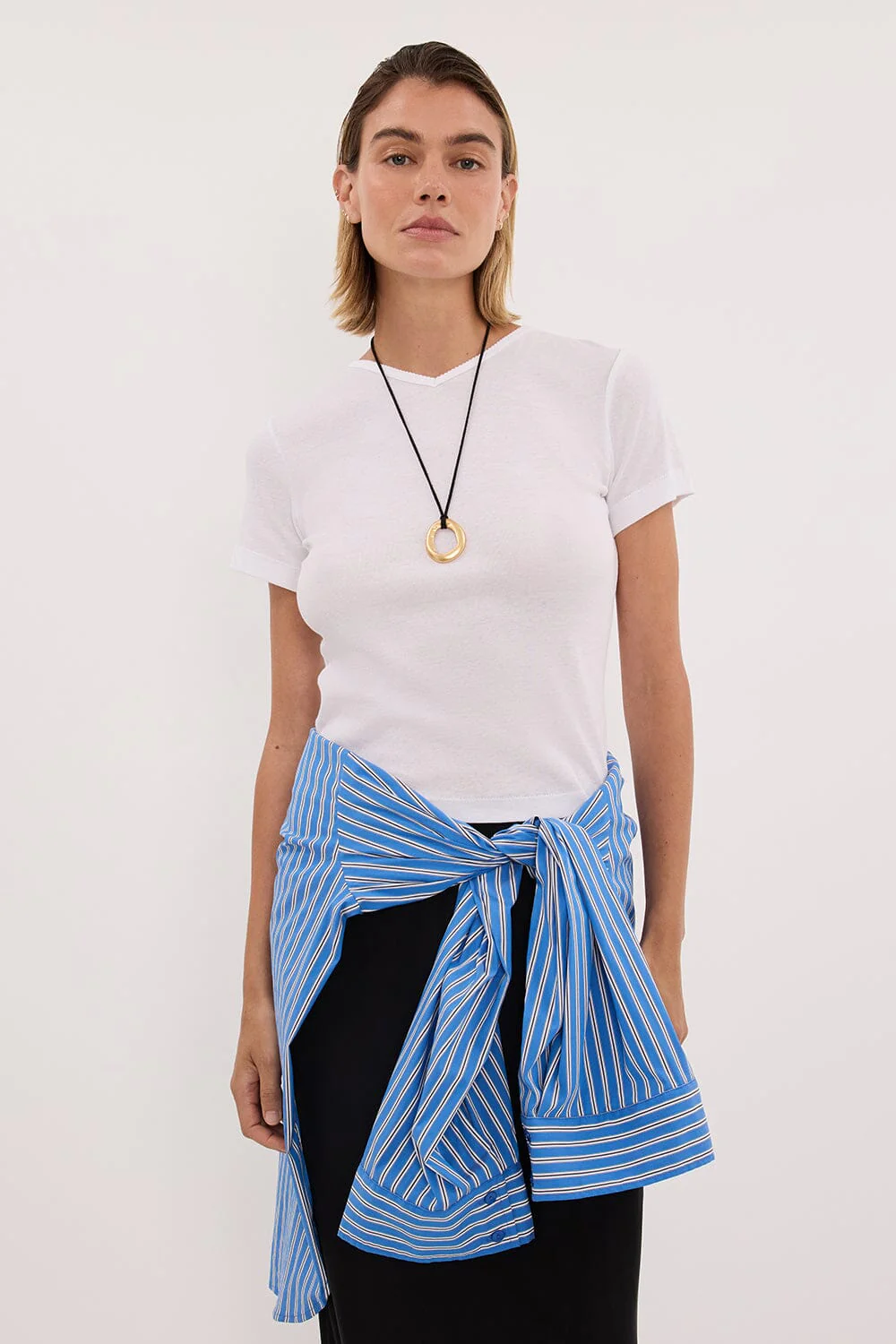 SLOANE WHITE KNIT BABY TEE - Image 2