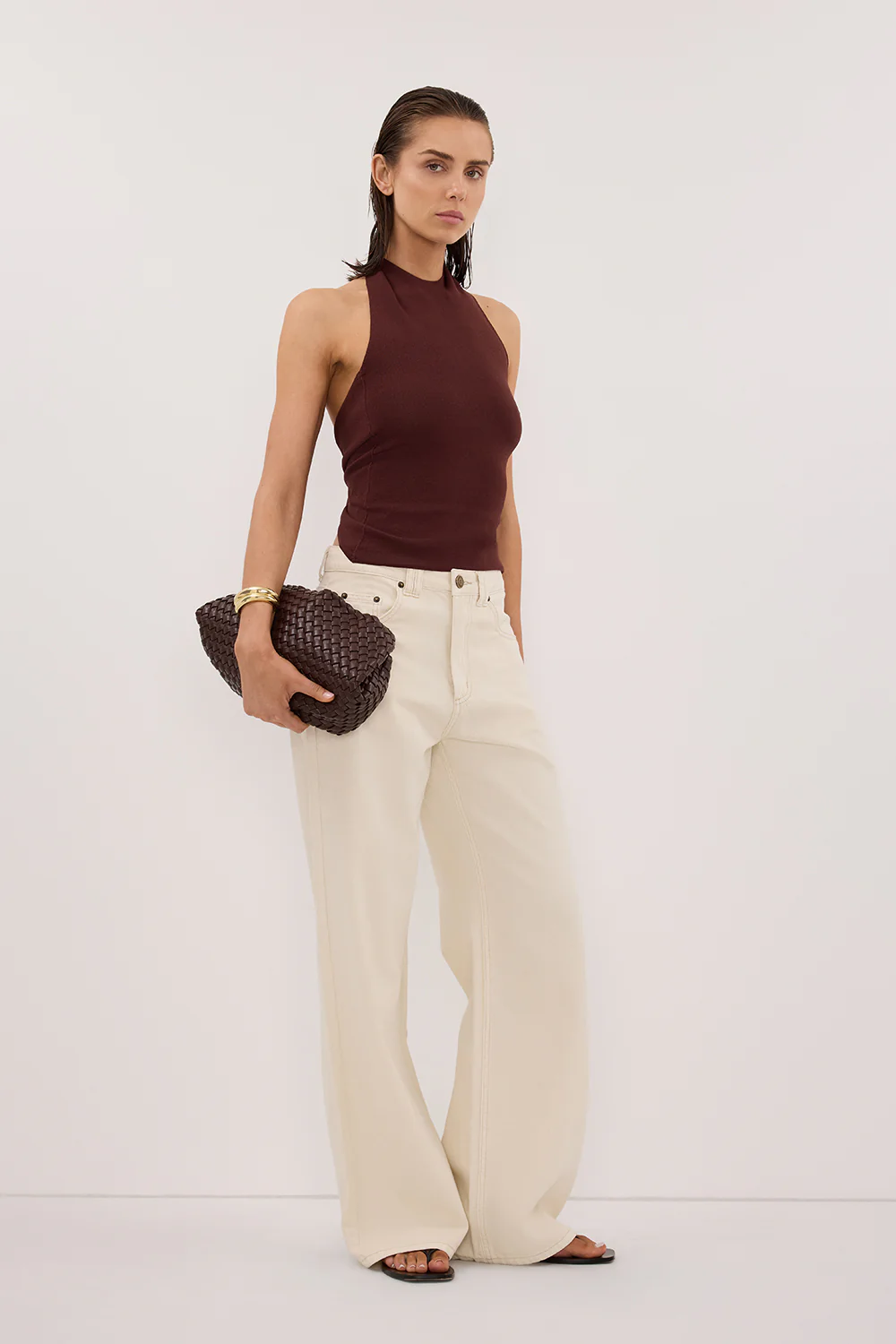 SOL CINNAMON SCARF HALTER KNIT TOP - Image 3