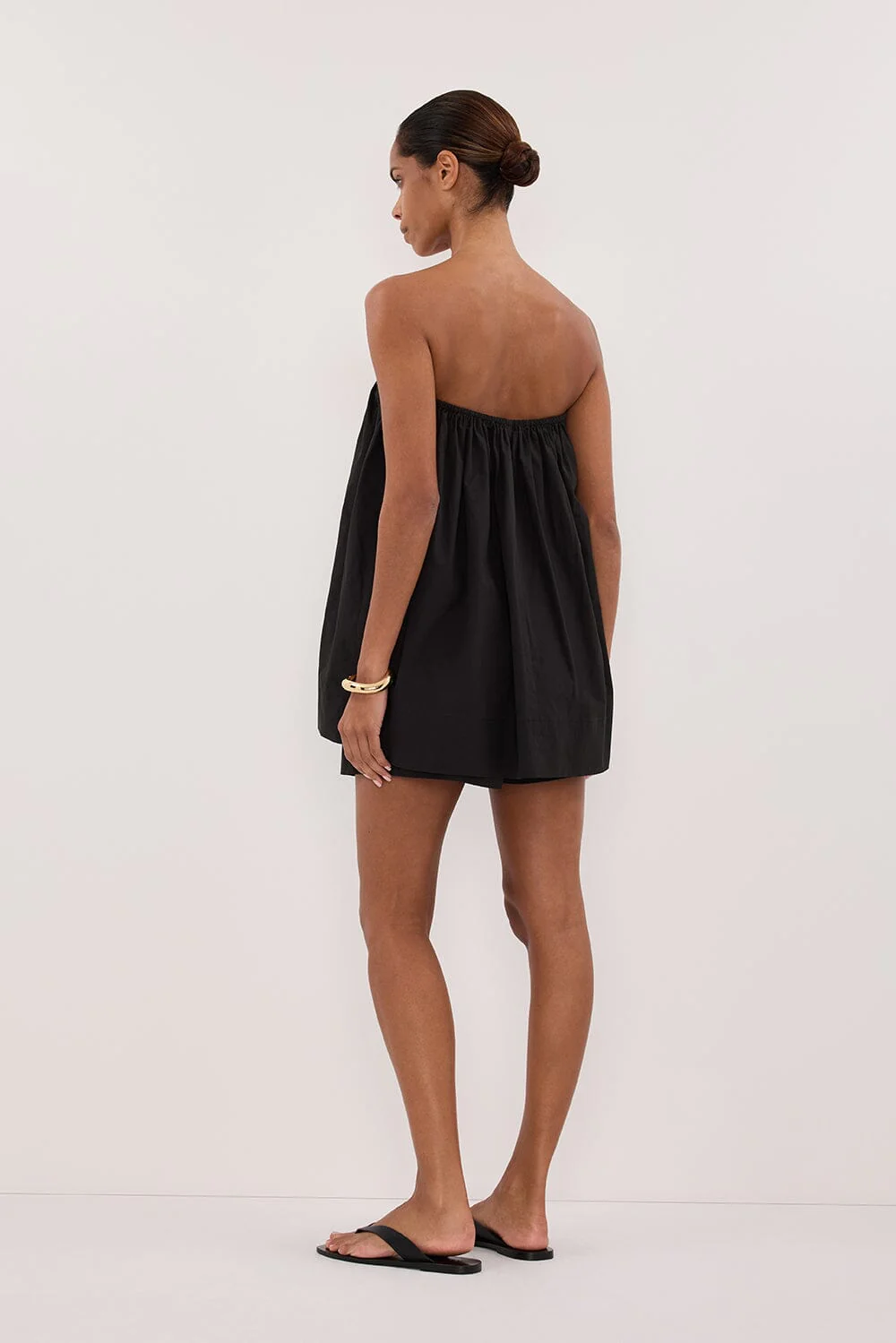 SOMMER BLACK STRAPLESS POPLIN TOP - Image 4
