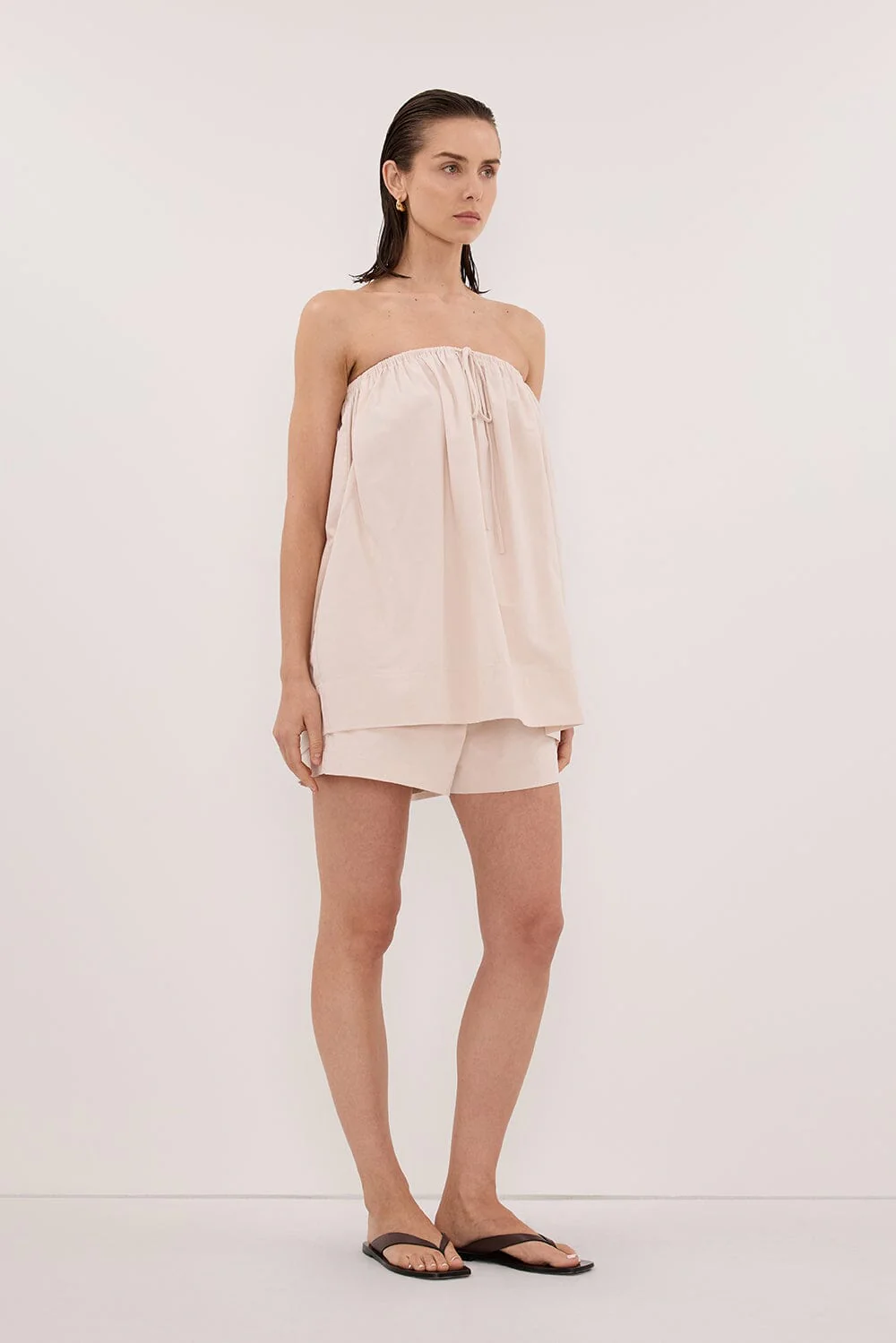 SOMMER POWDER STRAPLESS POPLIN TOP - Image 4