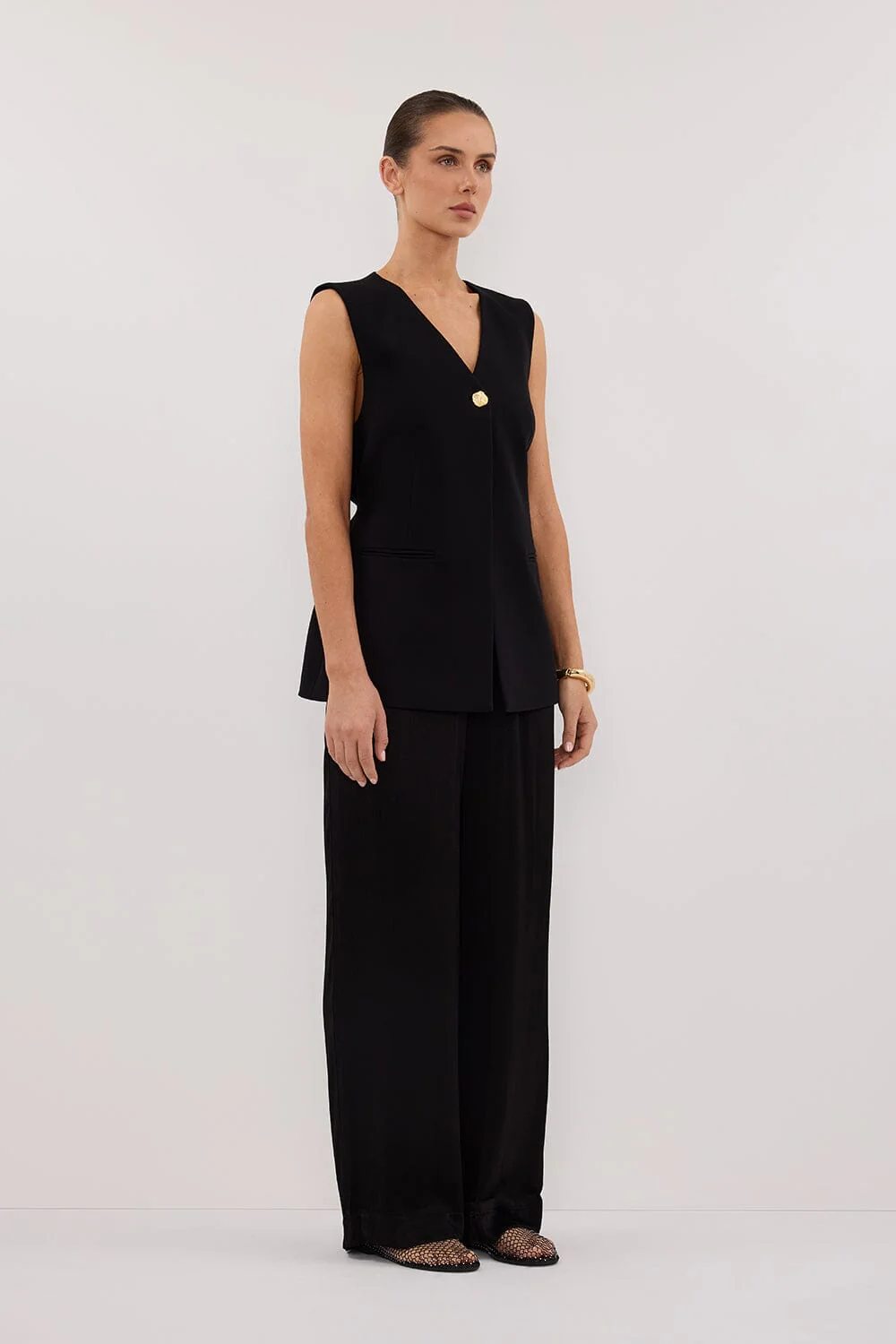 SONNY BLACK TAILORED VEST - Image 3