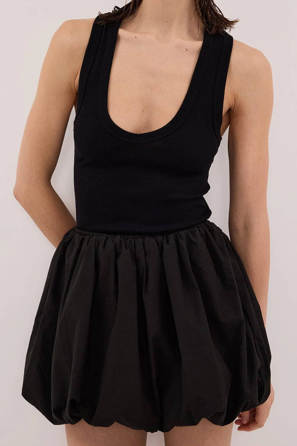 STEVIE BLACK BUBBLE MINI SKIRT - Image 5
