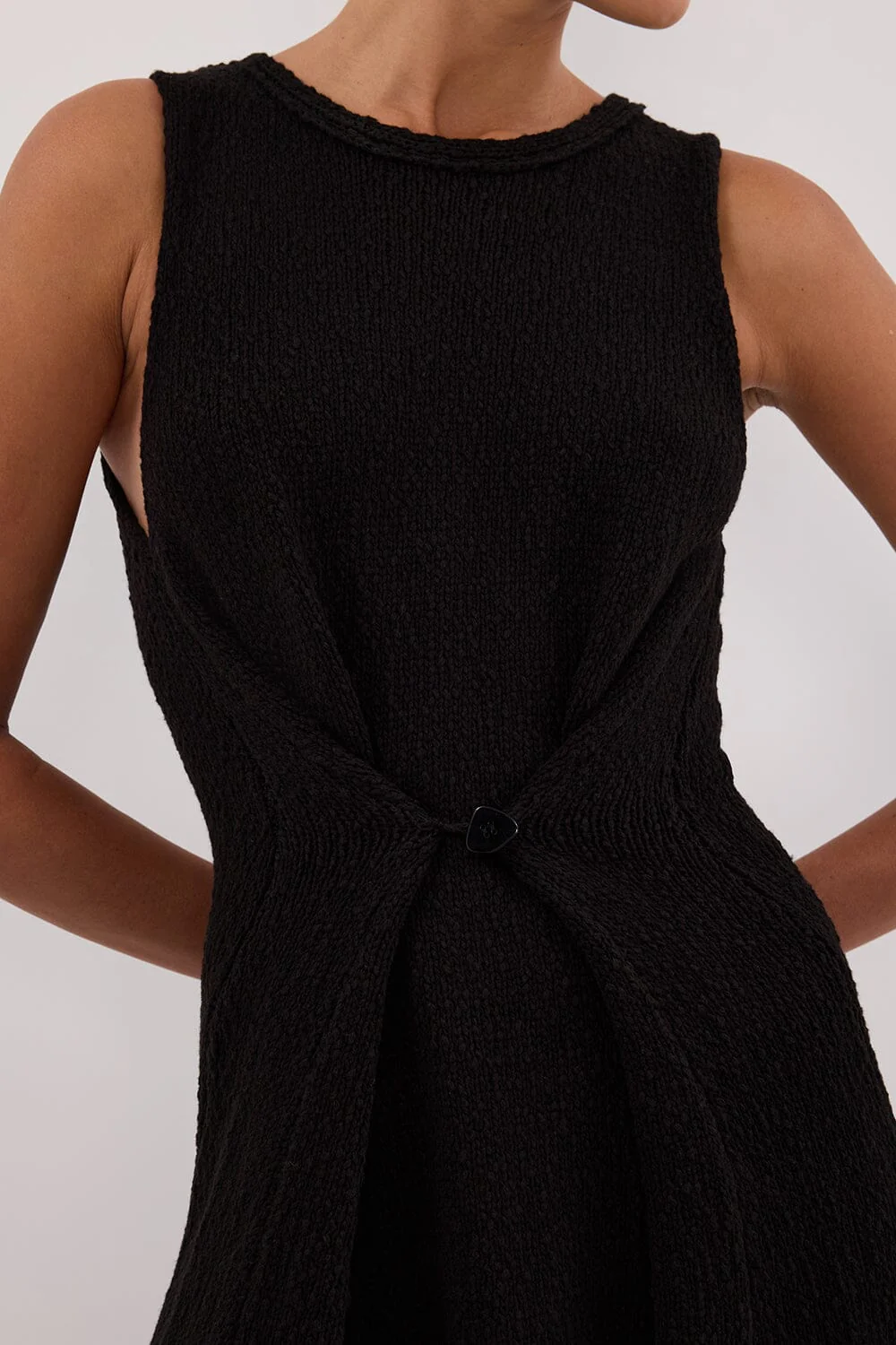 SUE BLACK KNIT MAXI DRESS - Image 5
