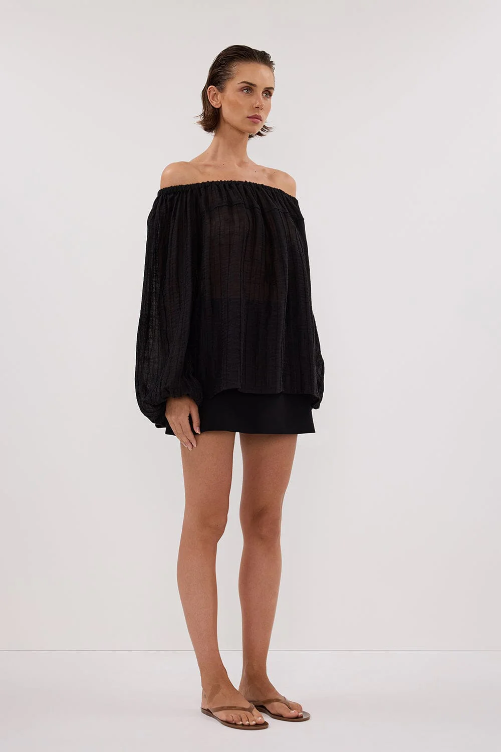 TAHITI BLACK LONG SLEEVE TOP - Image 3
