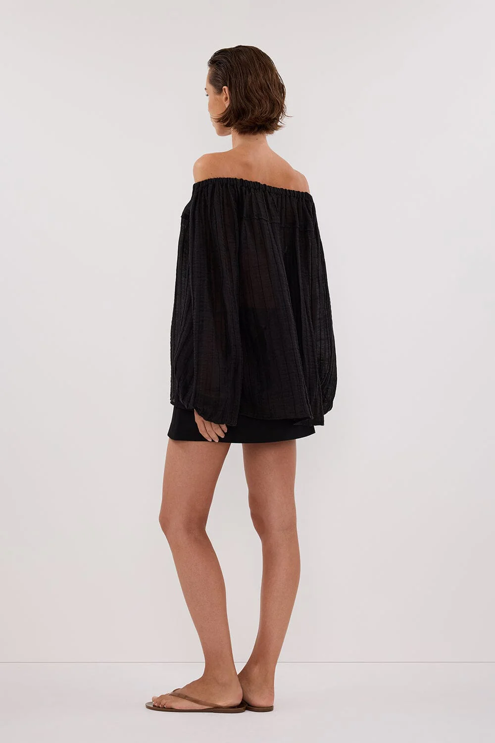 TAHITI BLACK LONG SLEEVE TOP - Image 4