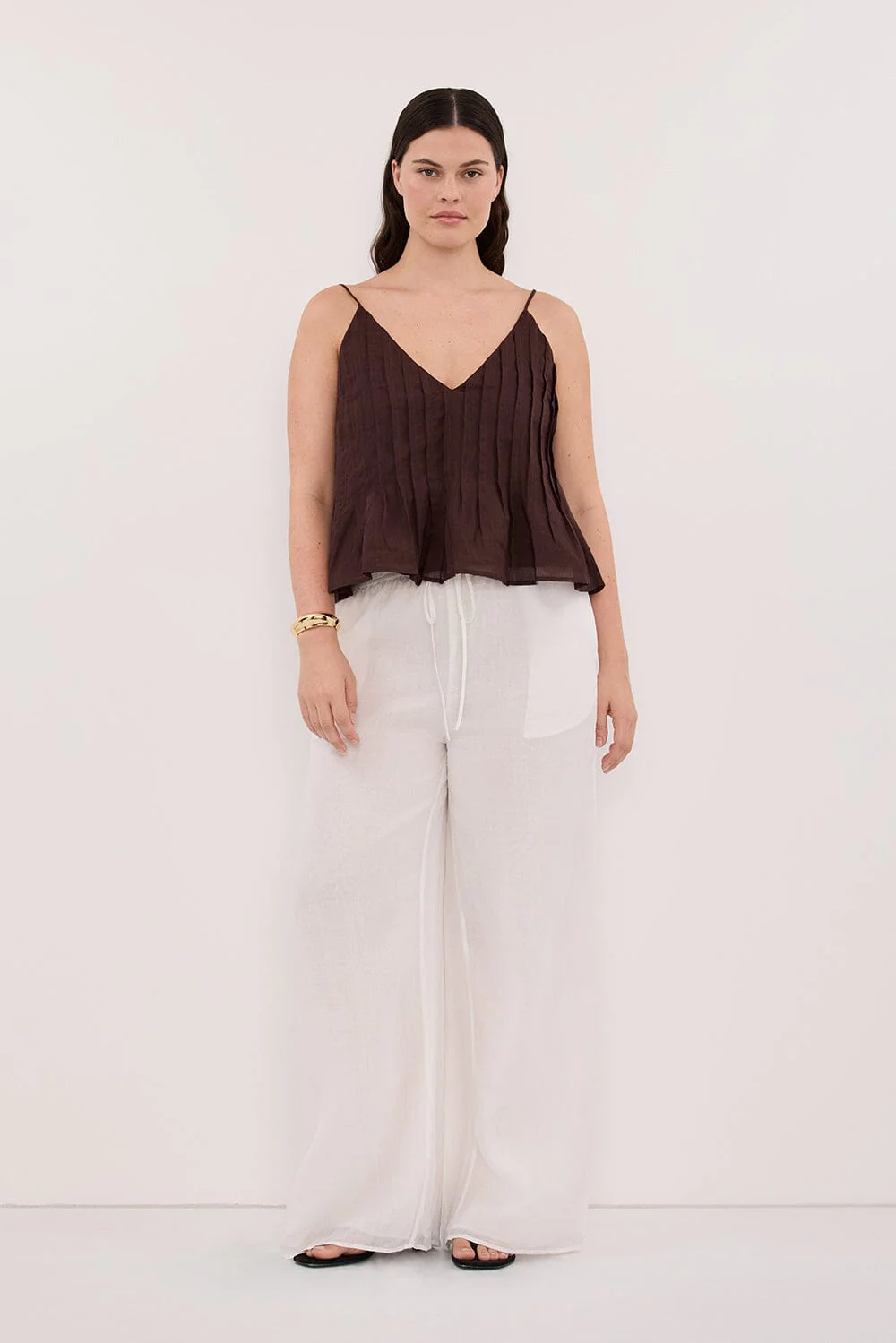 TAHLIA BURNT CHOC RAMIE TOP - Image 6