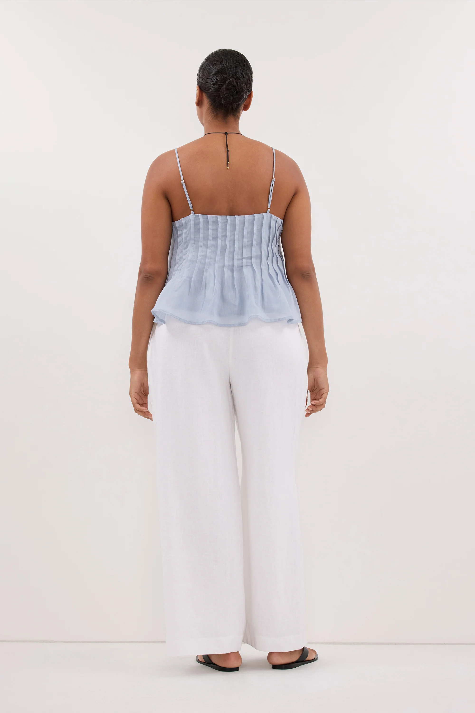 TAHLIA DUSTY BLUE RAMIE TOP - Image 7