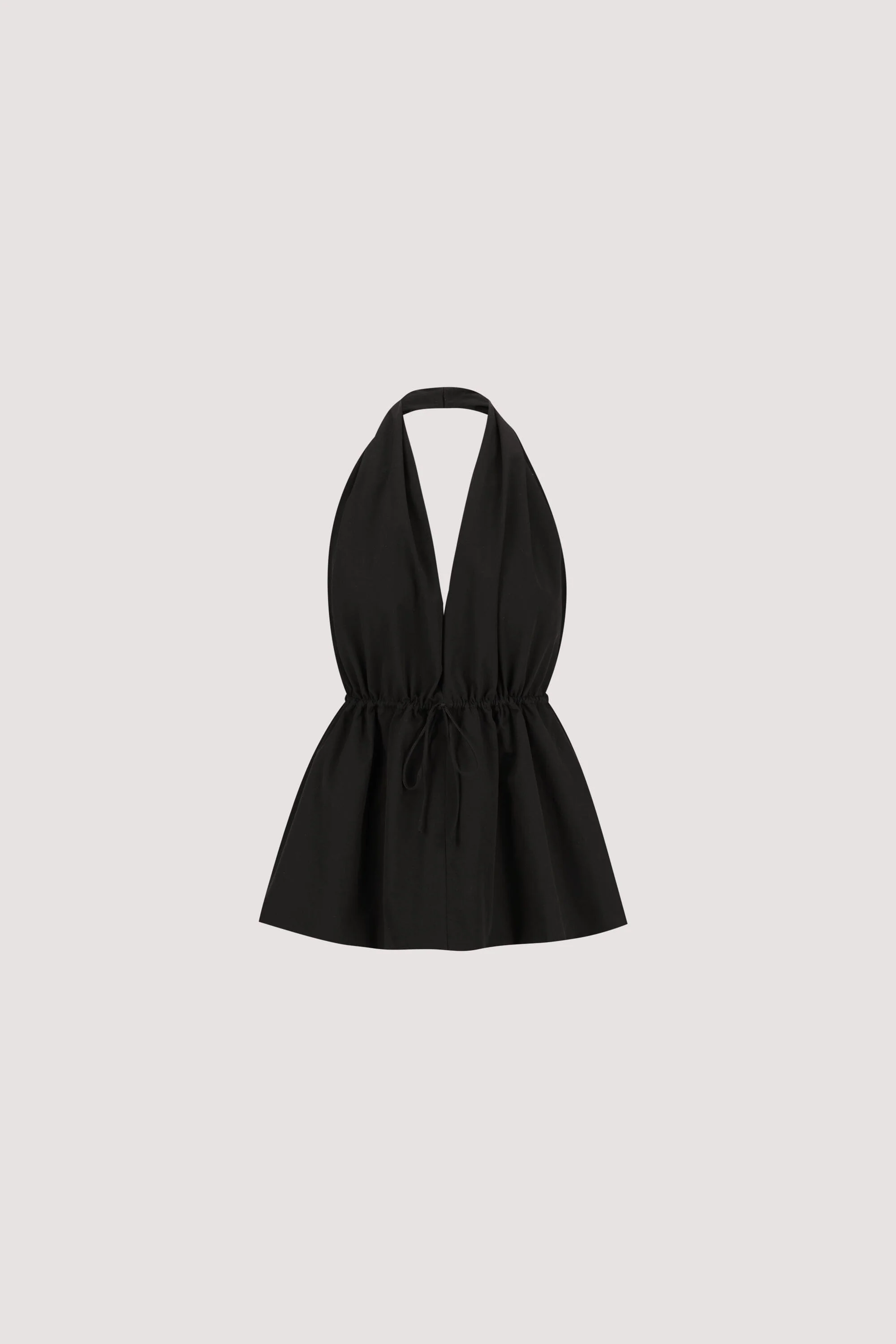 TAMMY BLACK SLEEVELESS COTTON HALTER TOP - Image 9
